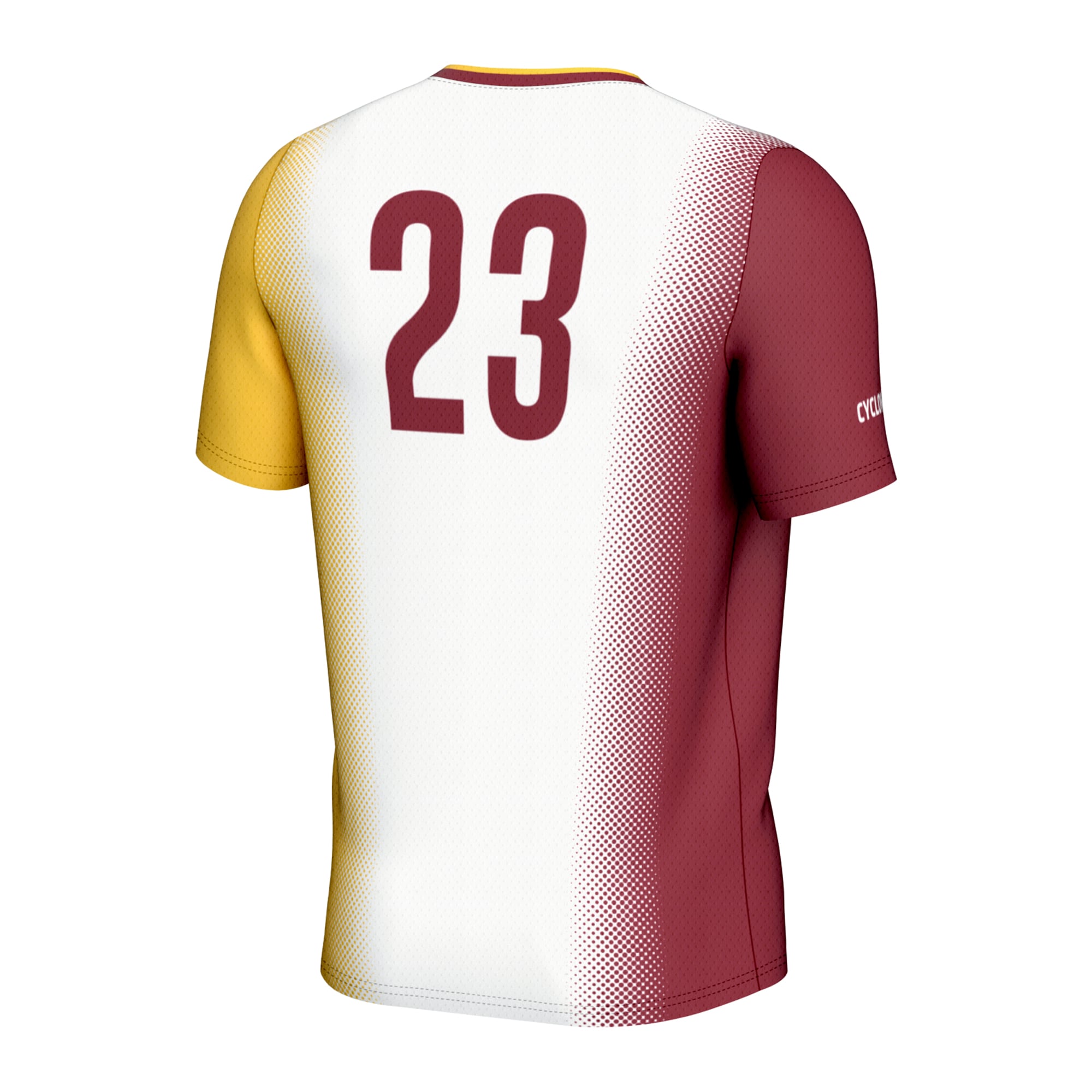#23 Iowa State Cyclones Unisex Lightweight Women's Soccer Jersey White - back view