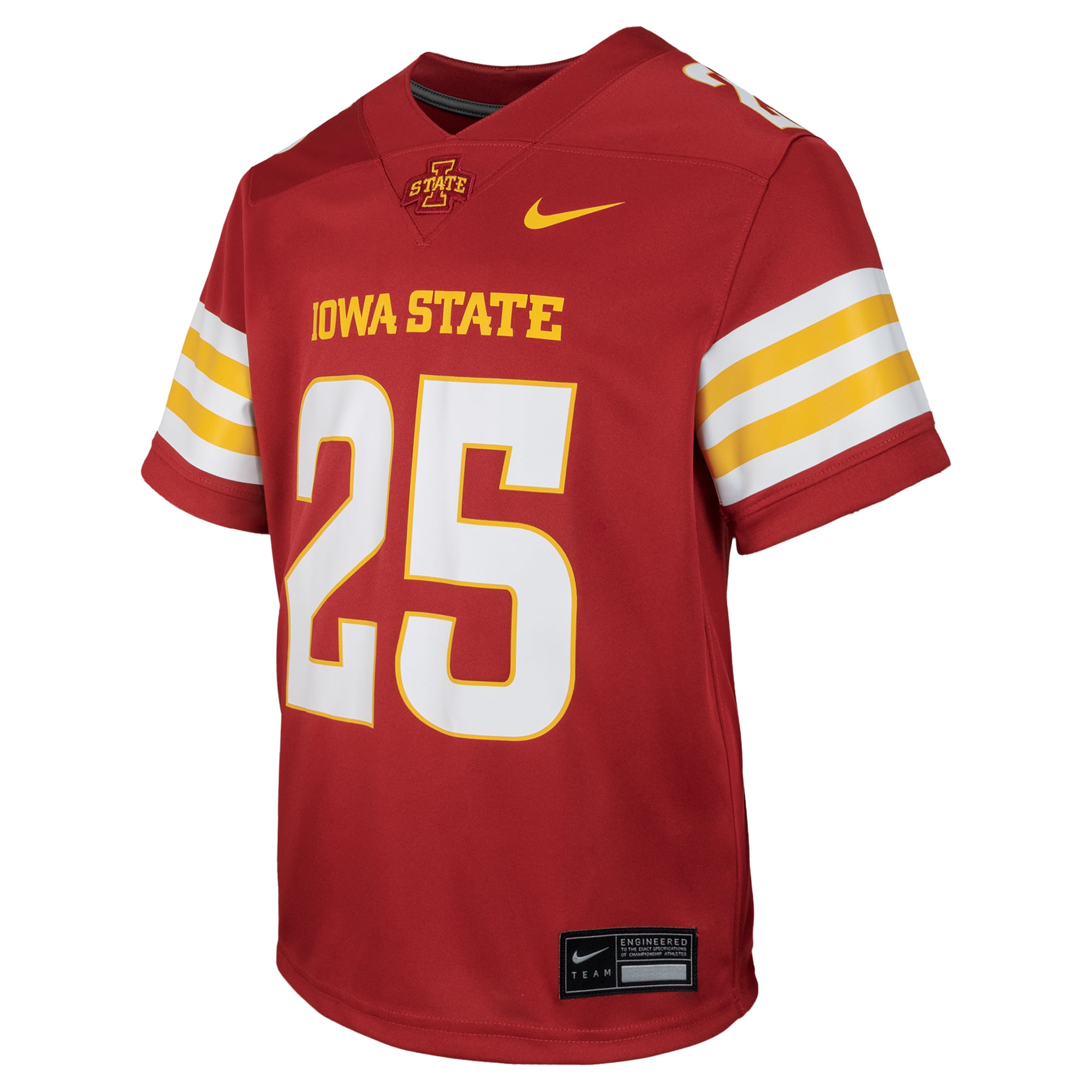 #25 Iowa State Cyclones Youth Jersey Cardinal - front view