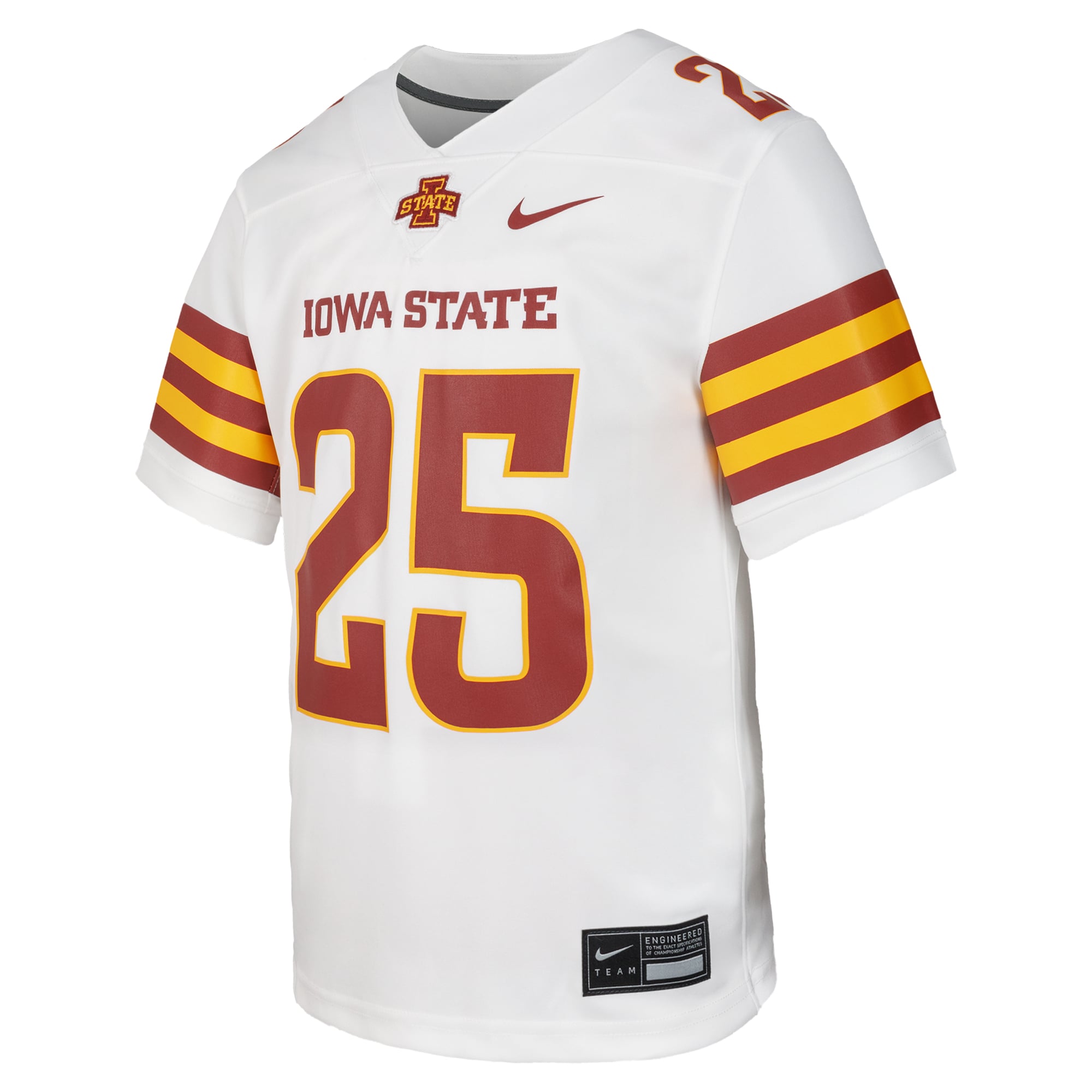 #25 Iowa State Cyclones Youth Jersey White - front view