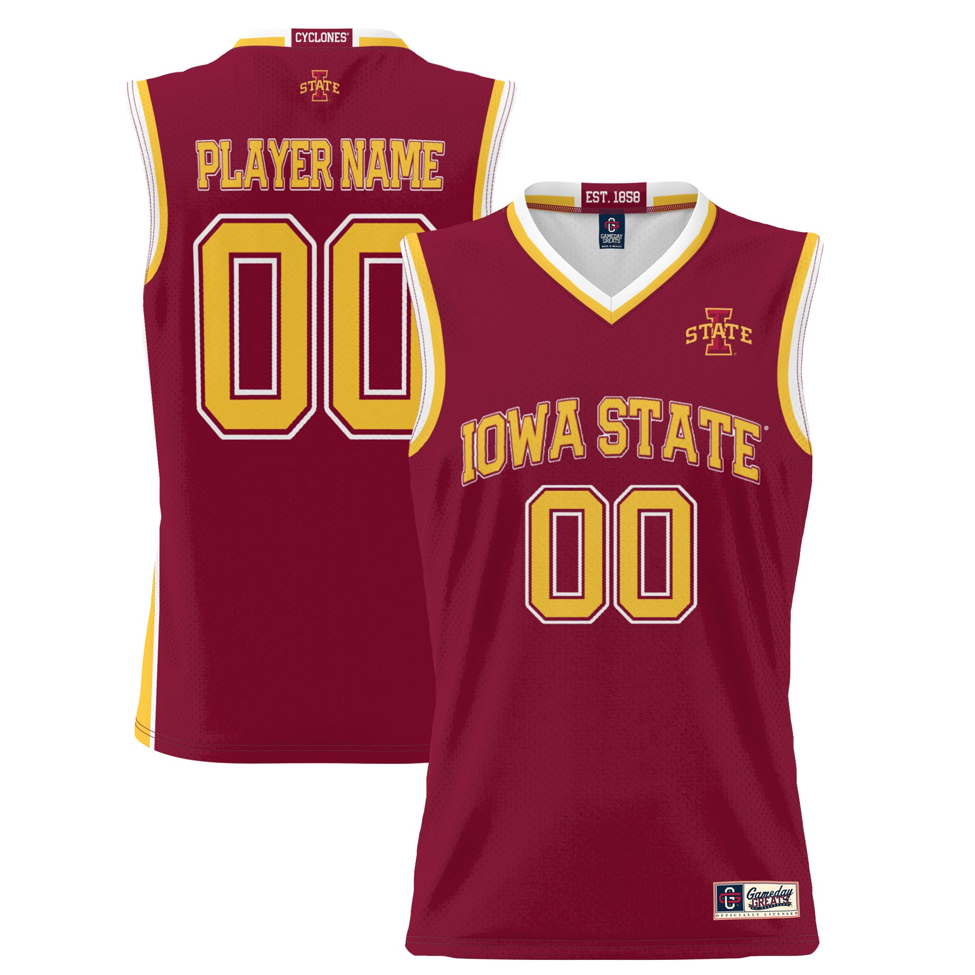 Iowa State Cyclones Youth Lightweight Women's Basketball Jersey Cardinal - front and back view
