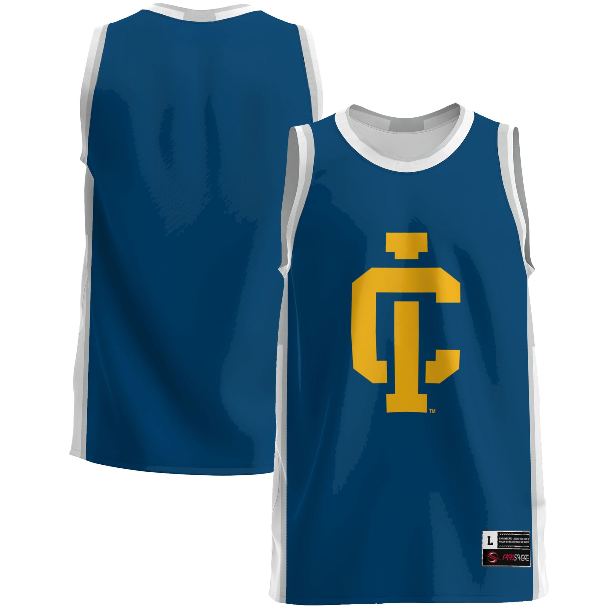 Ithaca College Bombers Lightweight Basketball Jersey Blue - front and back view