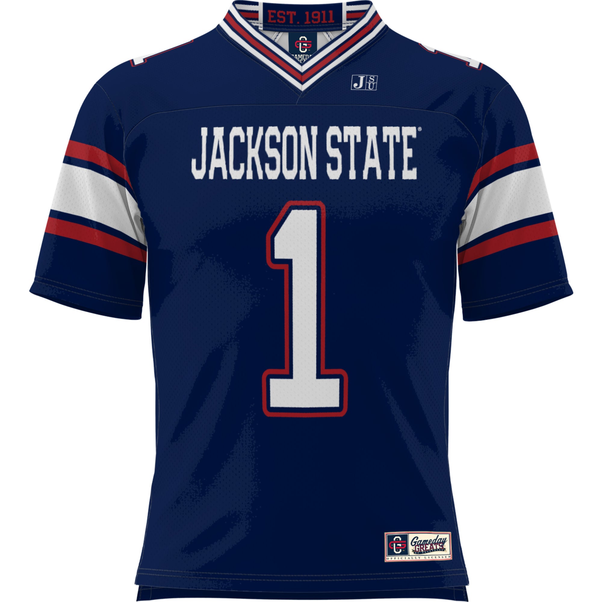 #1 Jackson State Tigers Football Jersey Navy - front view