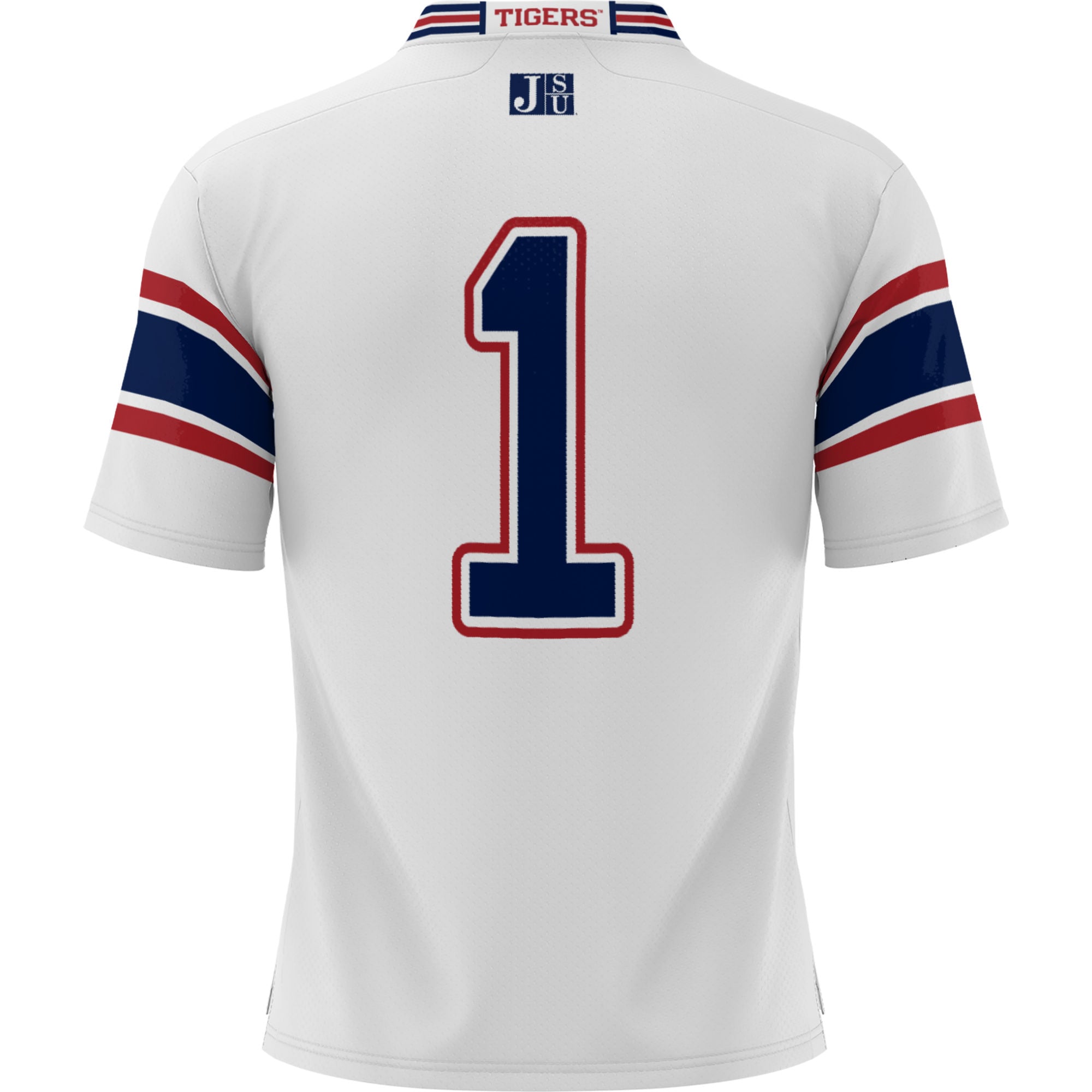 #1 Jackson State Tigers Youth Football Jersey White - back view