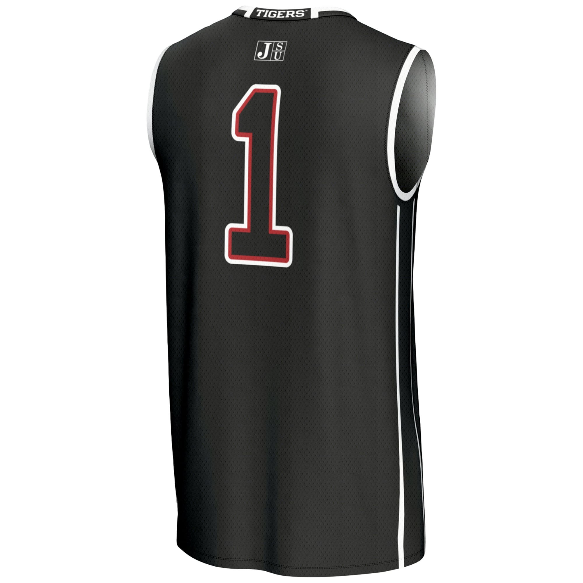 #1 Jackson State Tigers Lightweight Basketball Jersey Black - back view