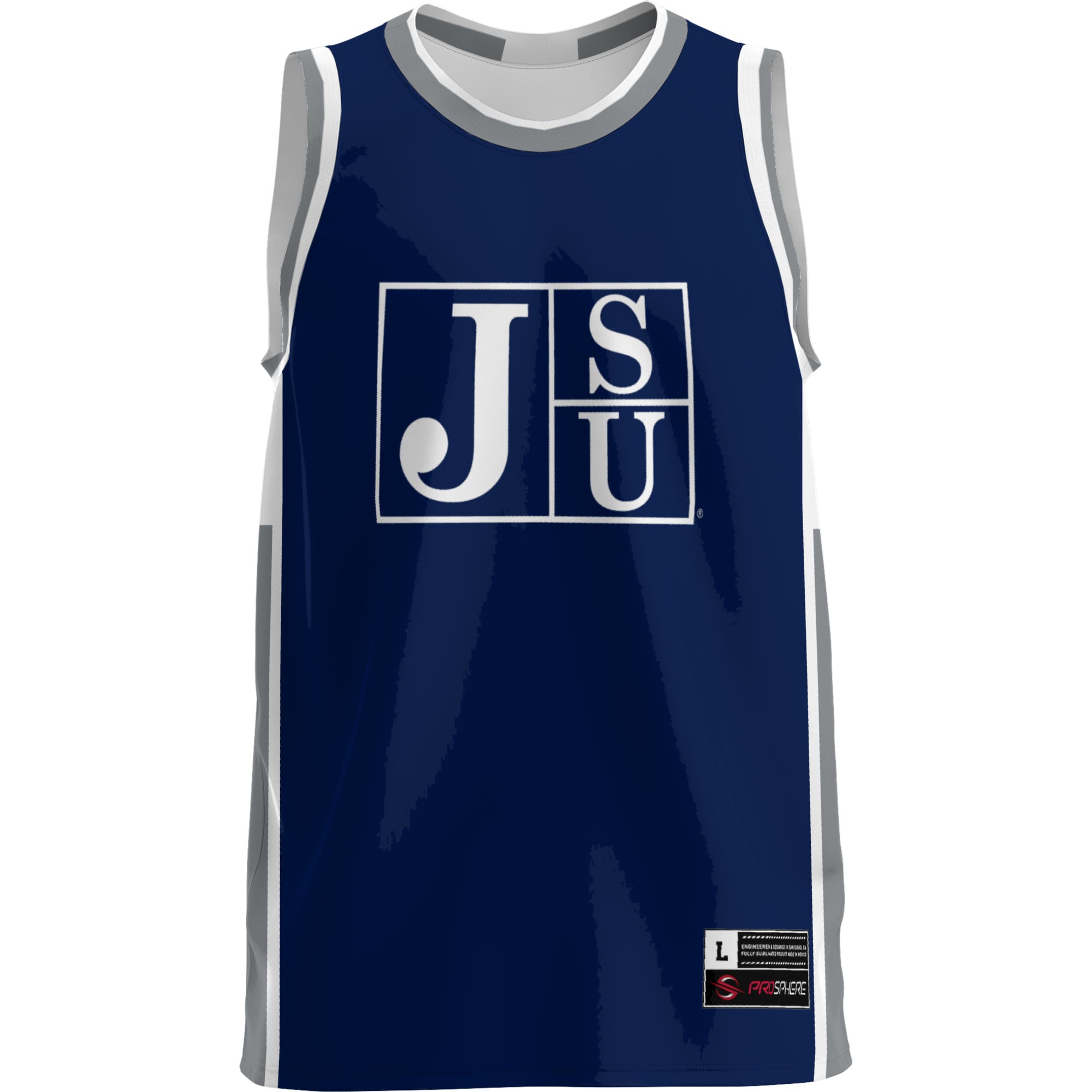 Jackson State Tigers Lightweight Basketball Jersey Navy - front view