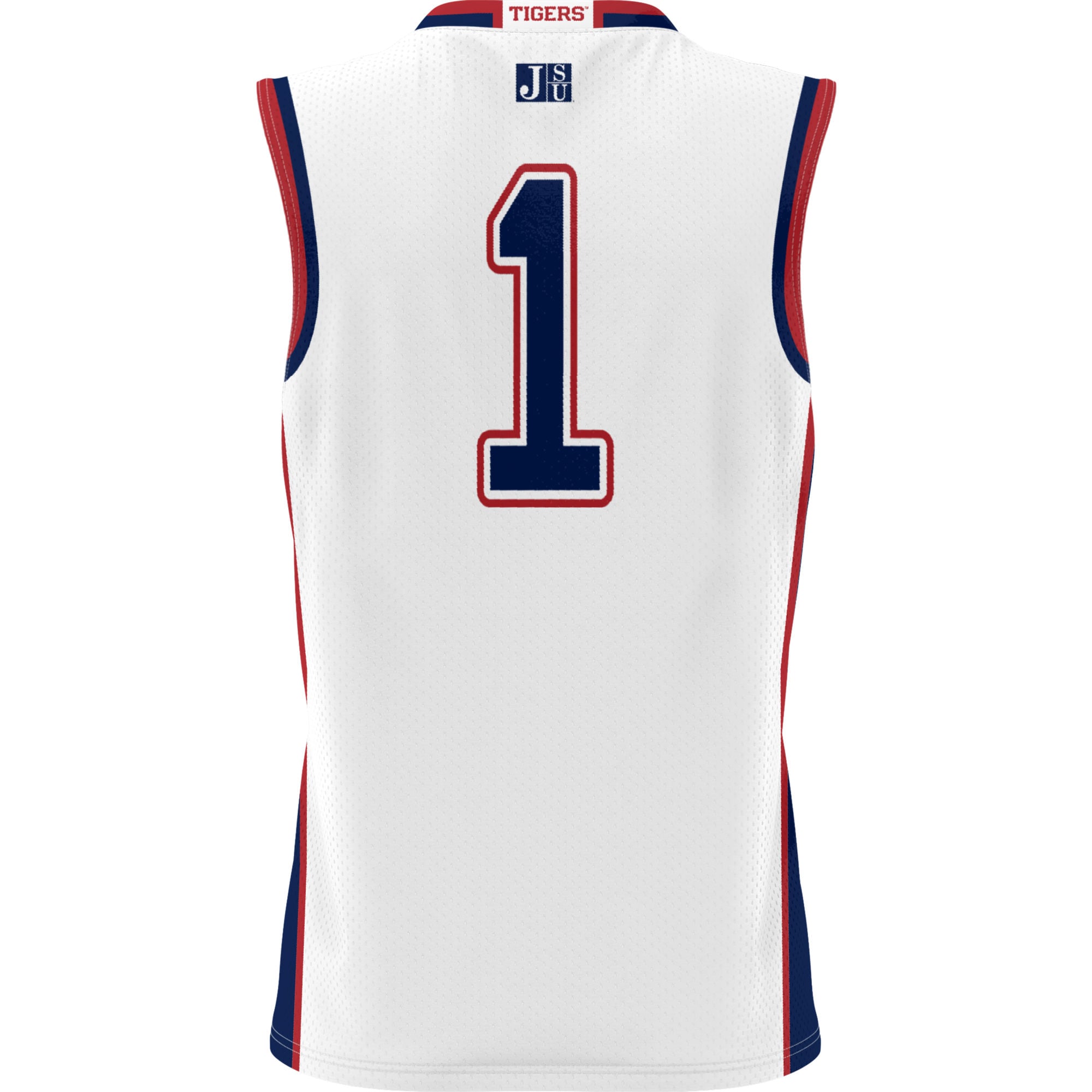 #1 Jackson State Tigers Lightweight Basketball Jersey White - back view