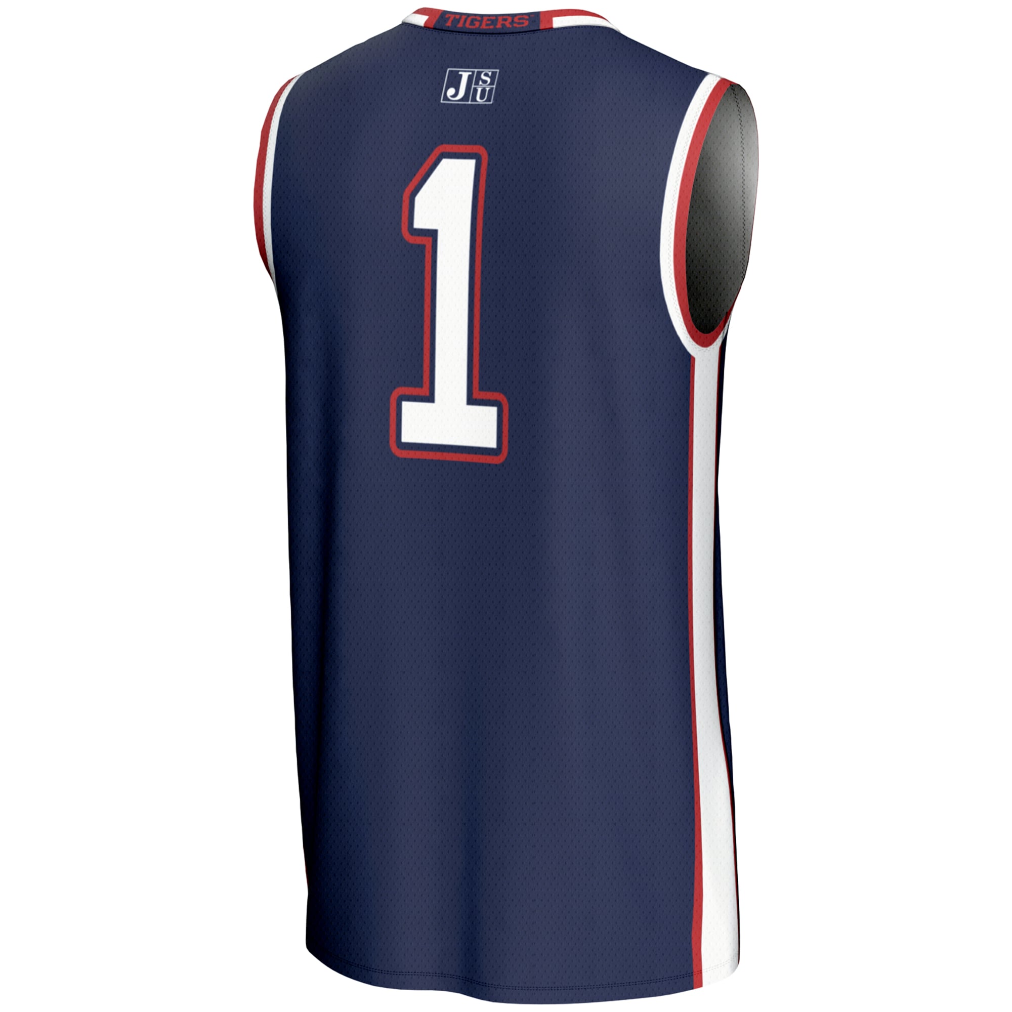 #1 Jackson State Tigers Unisex Lightweight Basketball Jersey Navy - back view