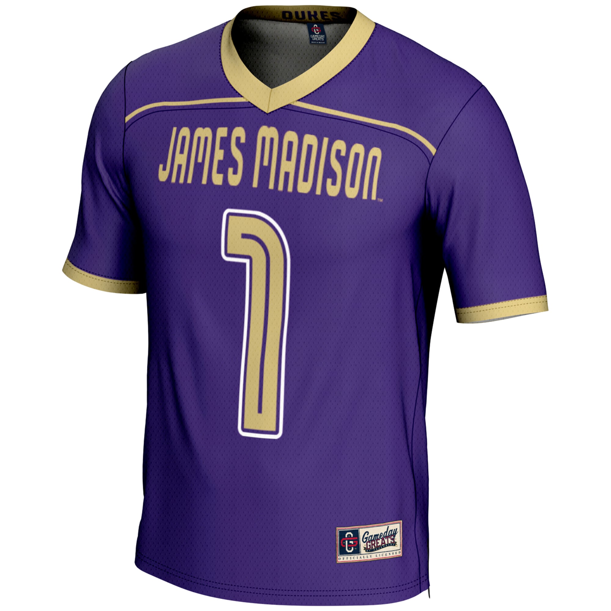 James Madison Dukes #1 Lightweight Lacrosse Jersey Purple - front view