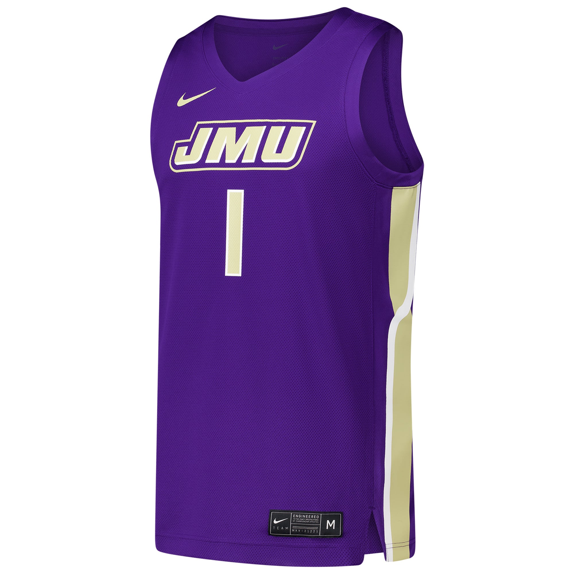 #1 James Madison Dukes Basketball Jersey Purple - front view