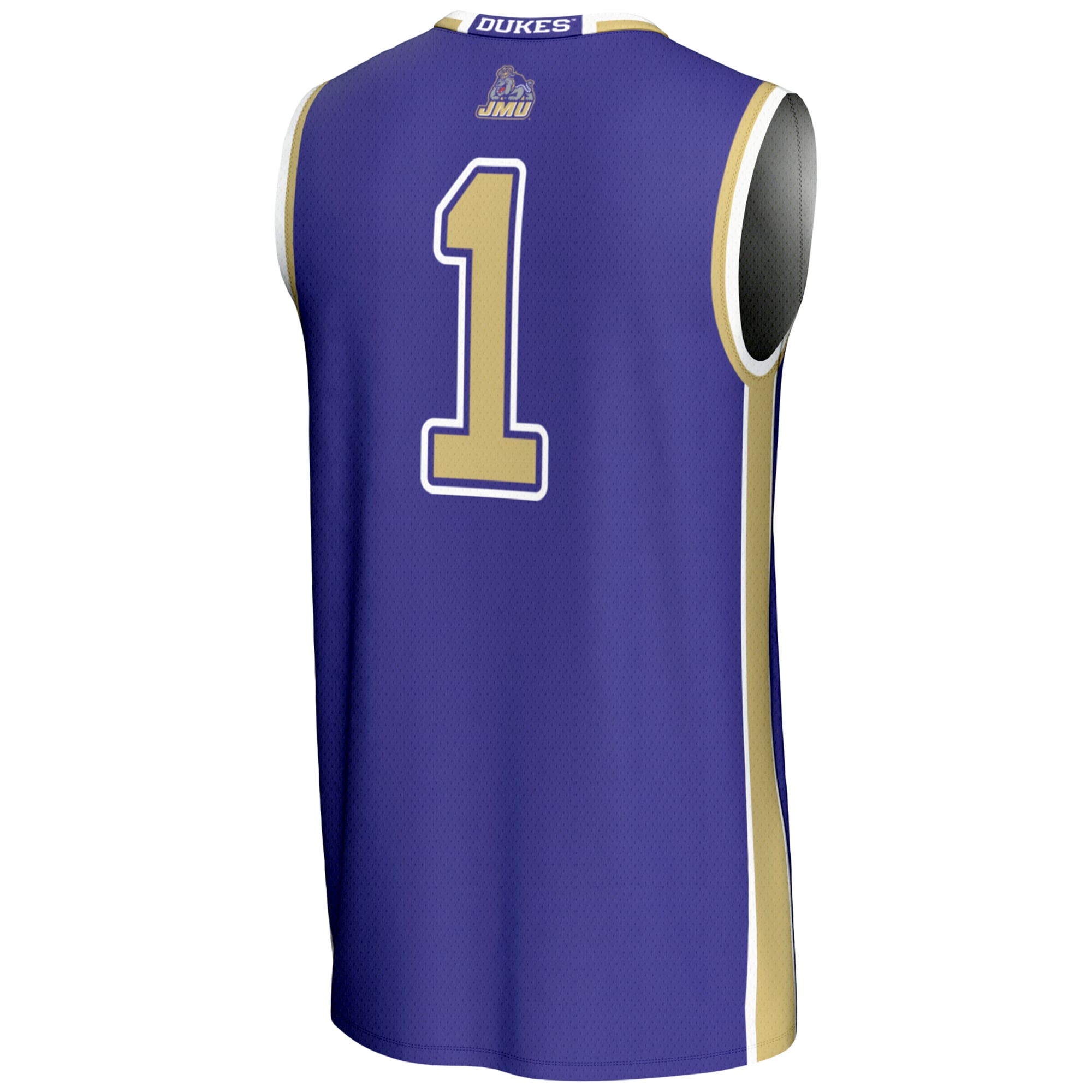 #1 James Madison Dukes Lightweight Basketball Jersey Purple - back view