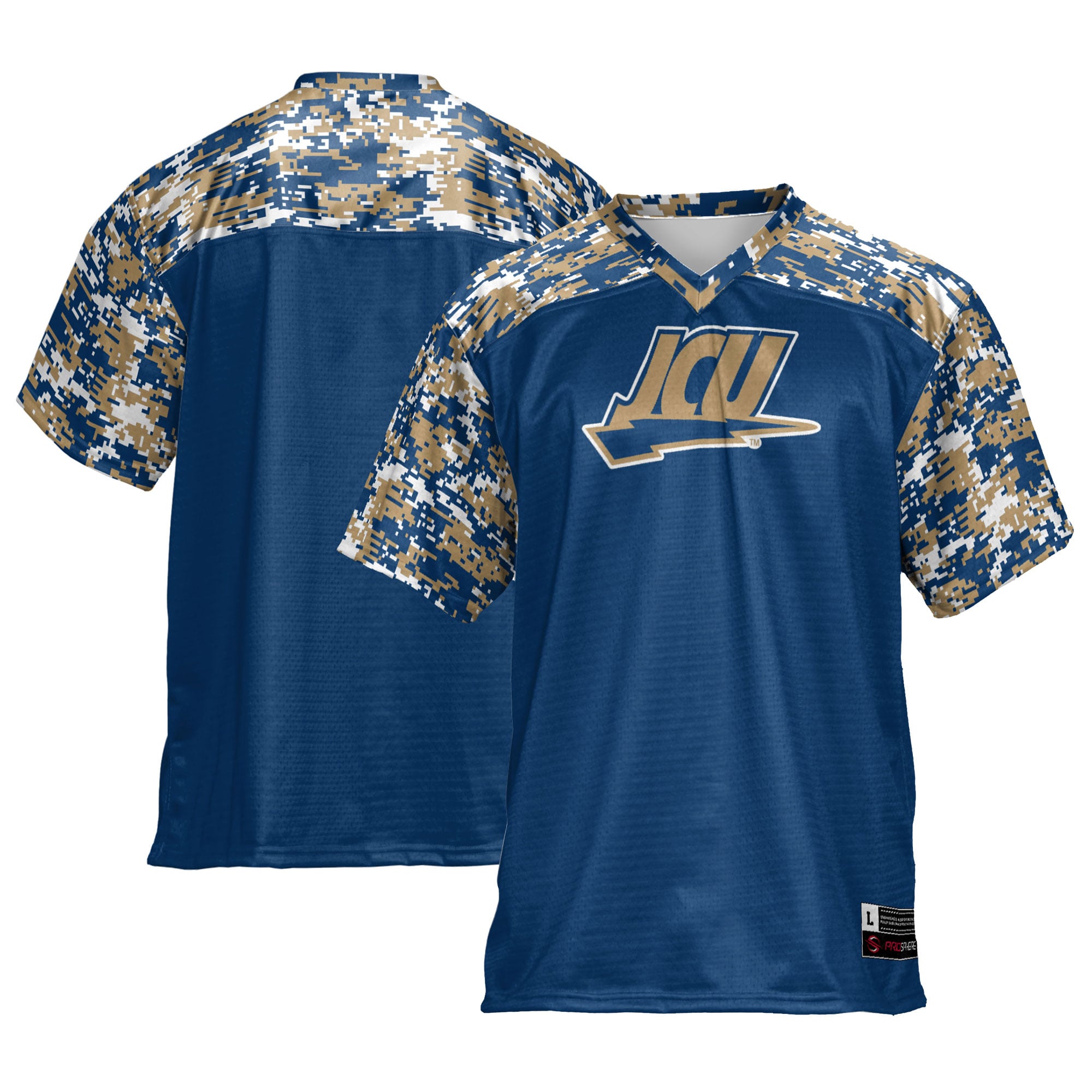John Carroll University Blue Streaks Football Jersey Blue - front and back view