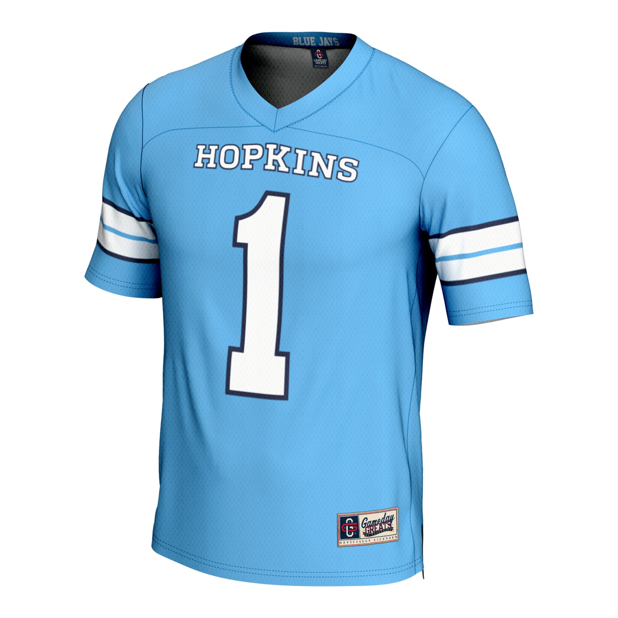 #1 Johns Hopkins Blue Jays Lightweight Lacrosse Jersey Light Blue - front view