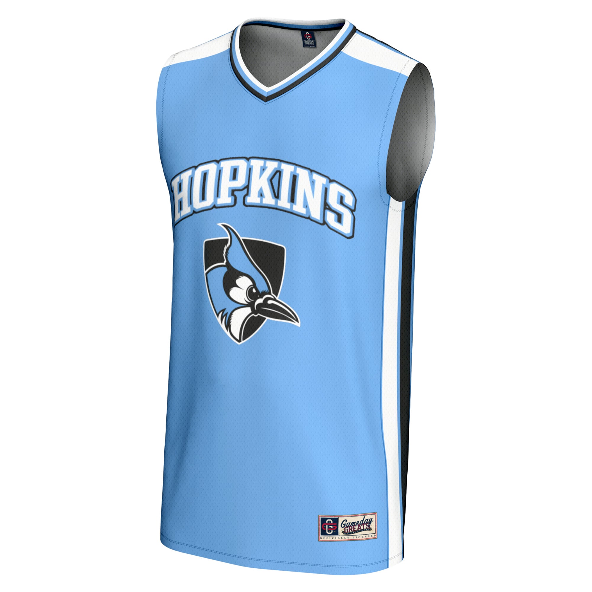 Johns Hopkins Blue Jays Spirit Basketball Jersey Light Blue - front view