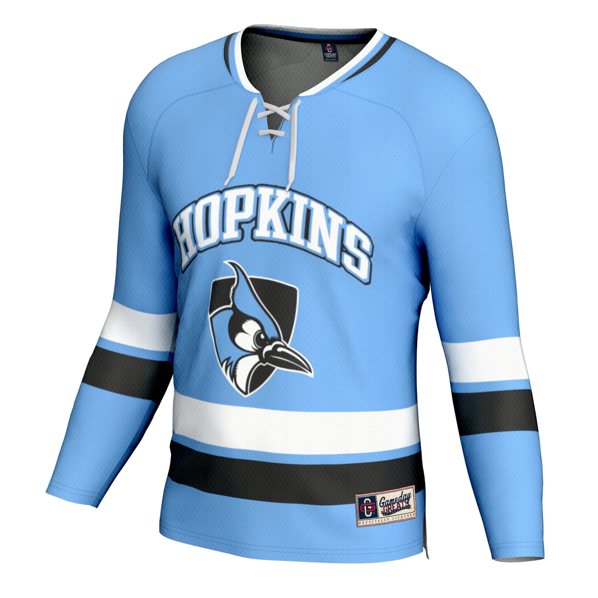 Johns Hopkins Blue Jays Spirit Hockey Jersey Light Blue - front view