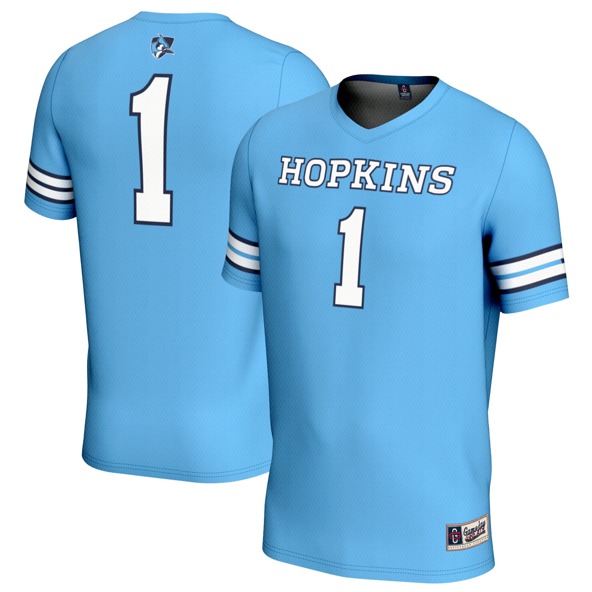 #1 Johns Hopkins Blue Jays Unisex Lightweight Women's Lacrosse Jersey Light - front and back view