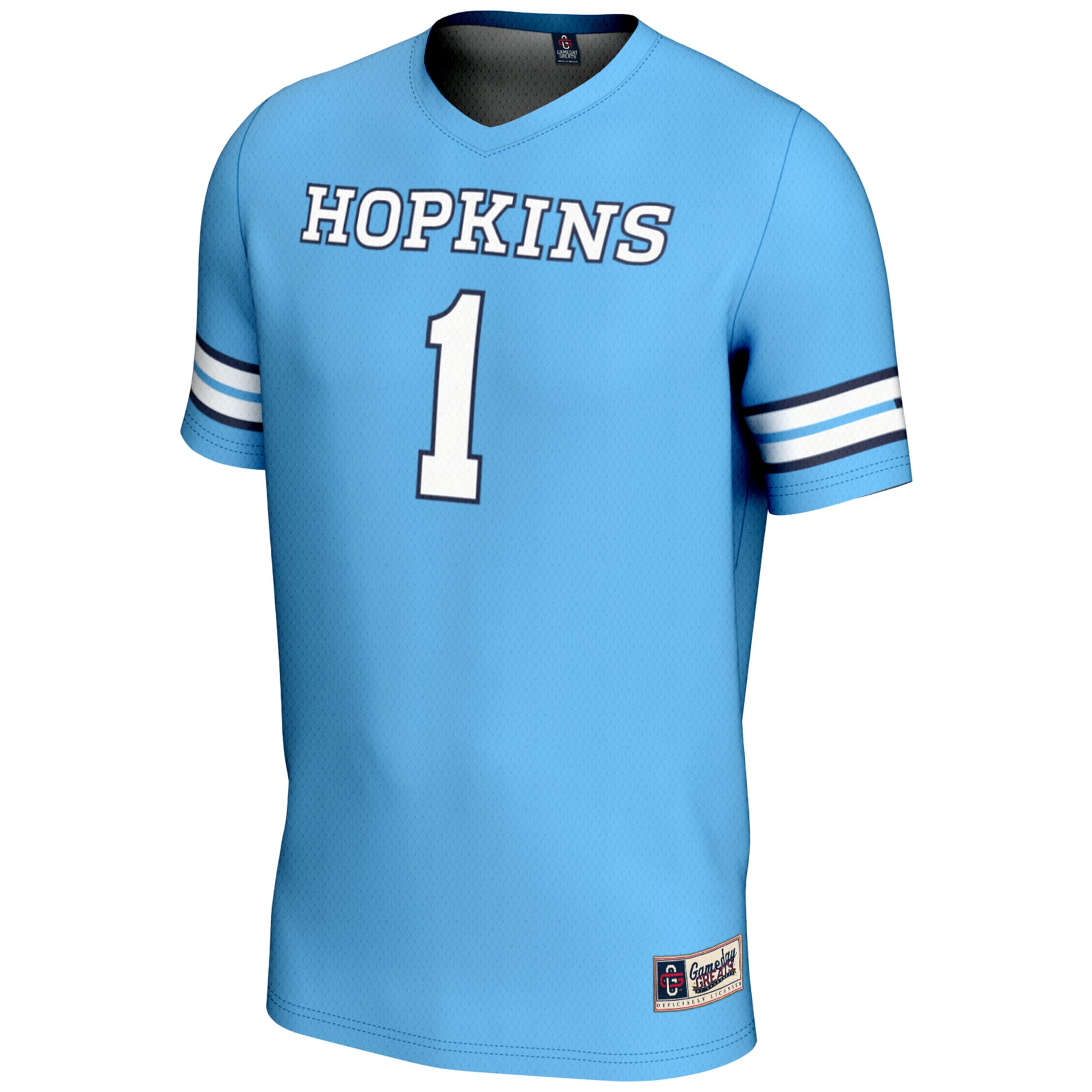#1 Johns Hopkins Blue Jays Unisex Lightweight Women's Lacrosse Jersey Light Blue - front view