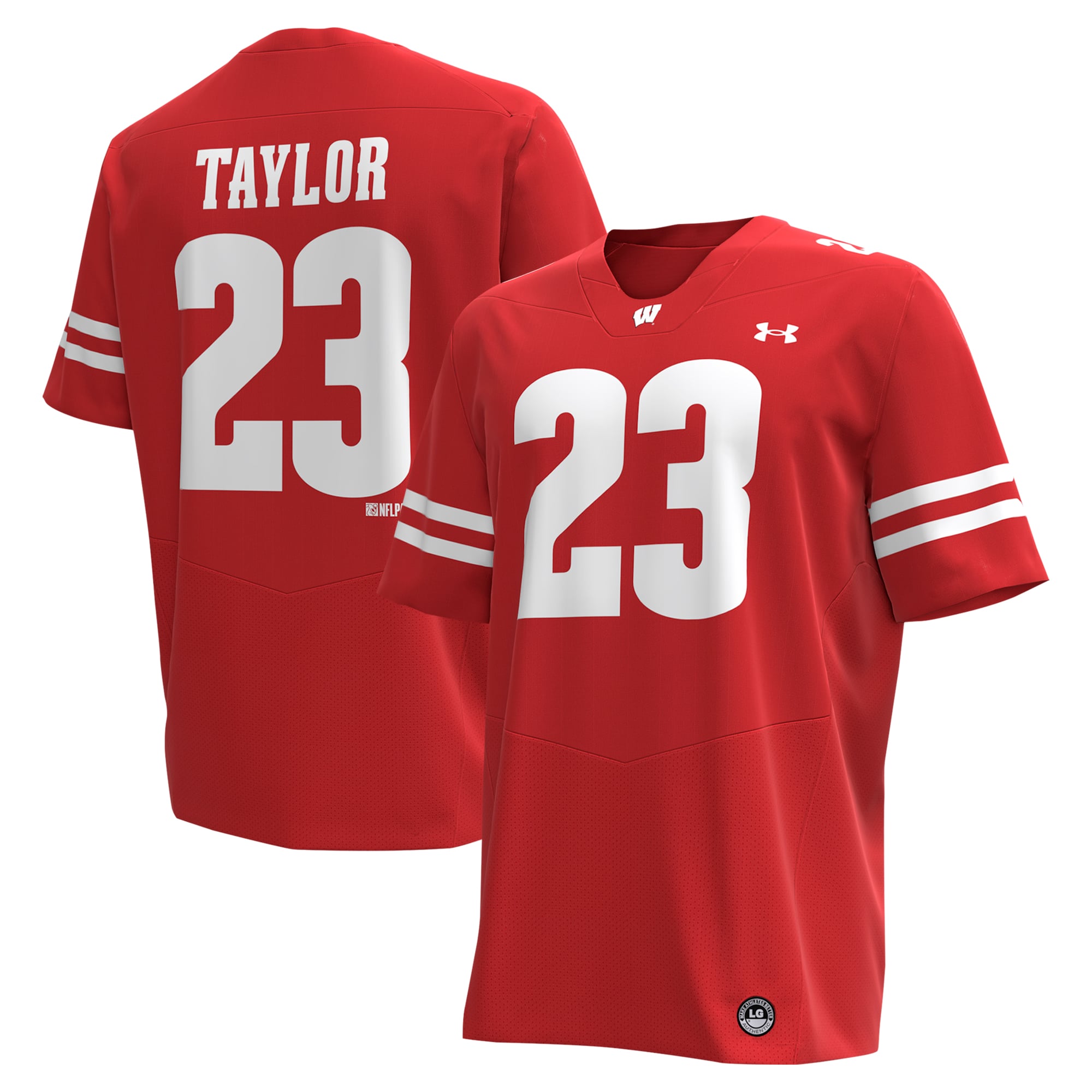Jonathan Taylor Wisconsin Badgers Alumni Football Jersey Red - front and back view