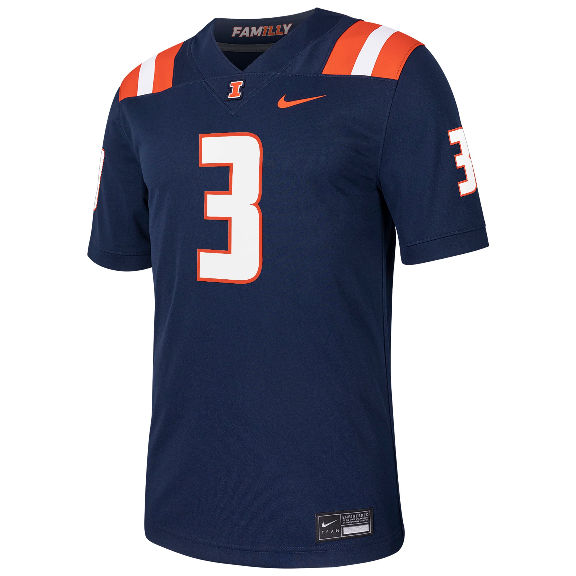 Kaden Feagin Illinois Fighting Illini Football Jersey Navy - front view