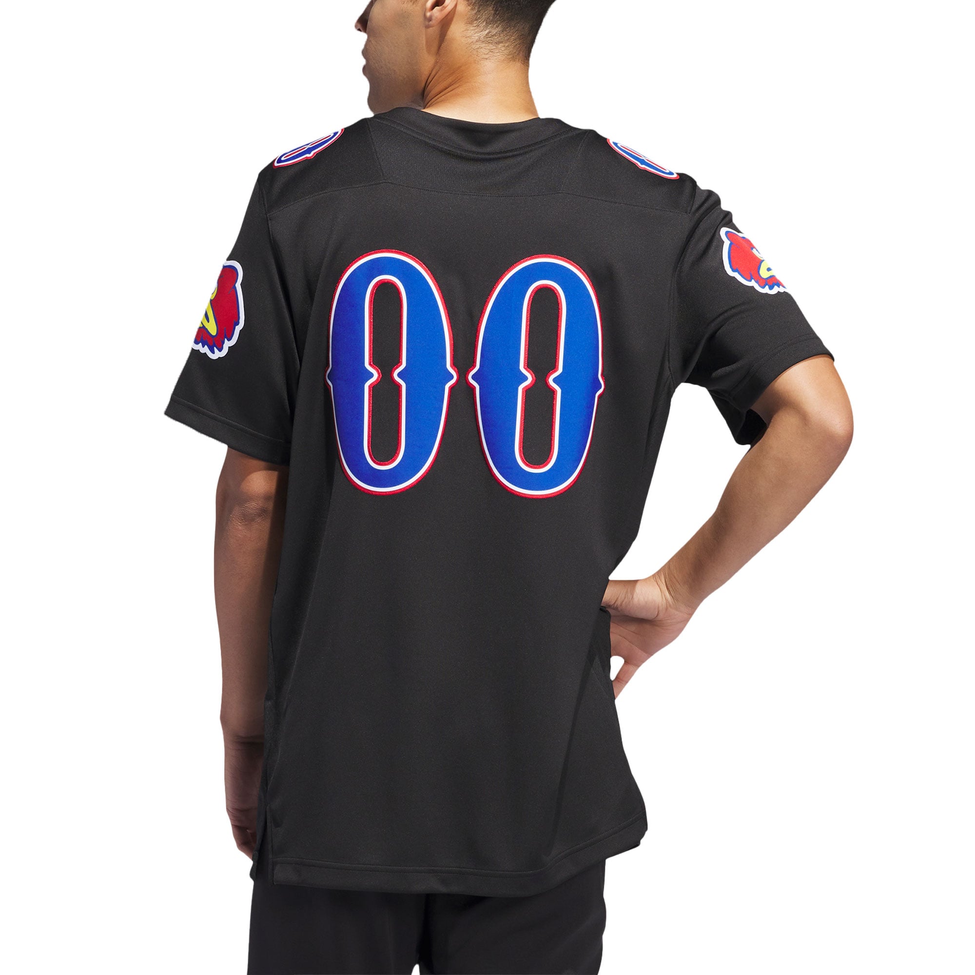 #00 Kansas Jayhawks Alternate Jersey Black - back view