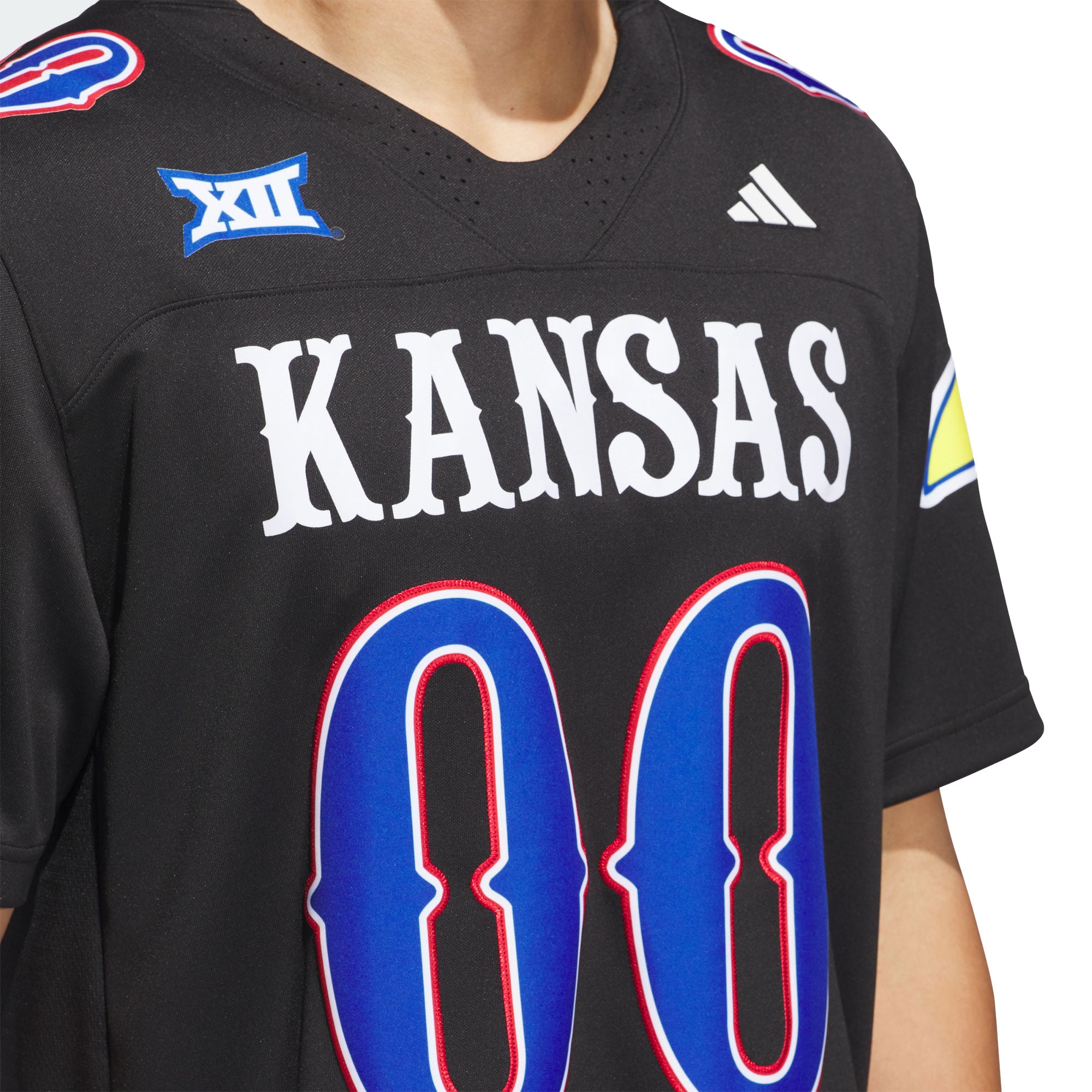 #00 Kansas Jayhawks Alternate Jersey Black - detail view 1