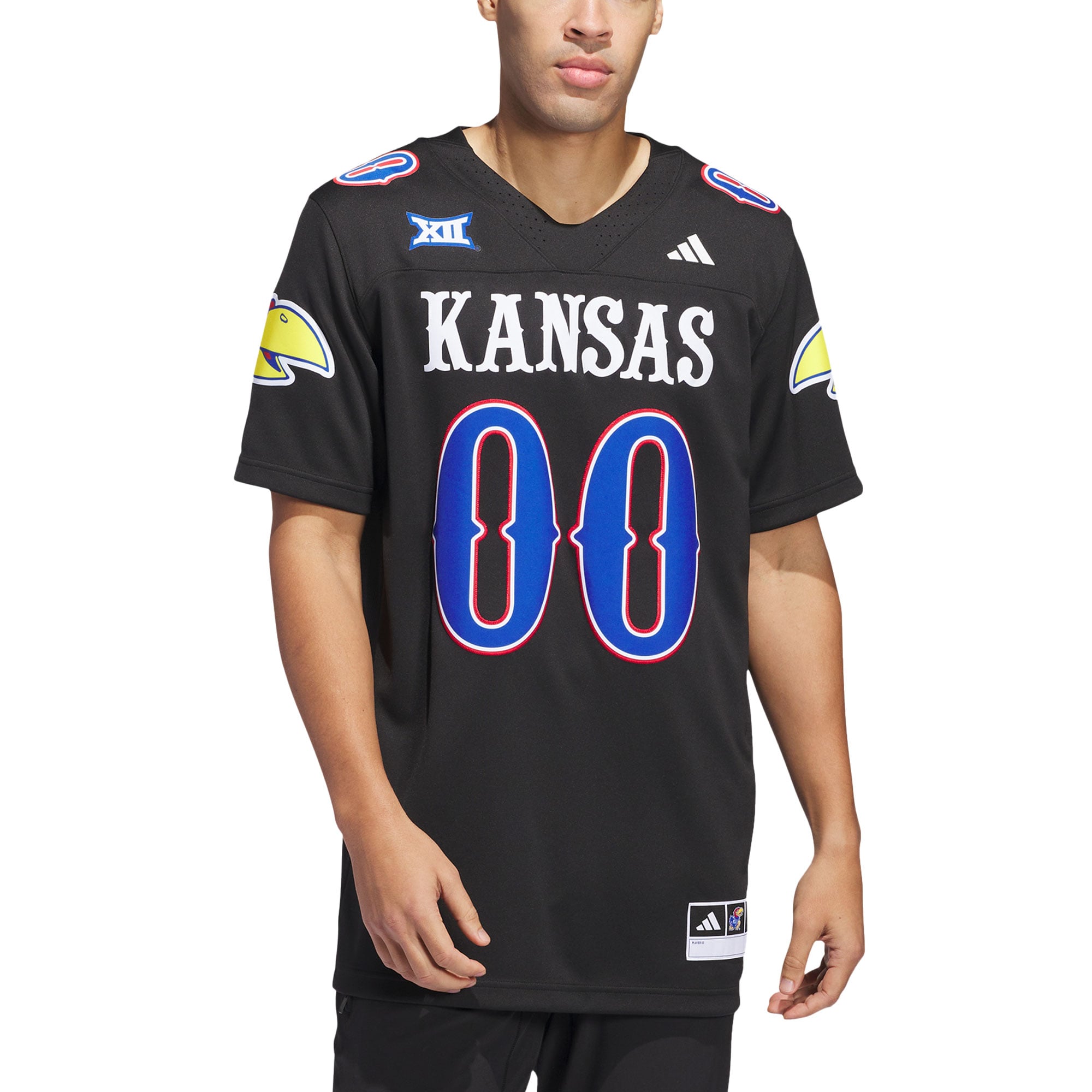 #00 Kansas Jayhawks Alternate Jersey Black - front view