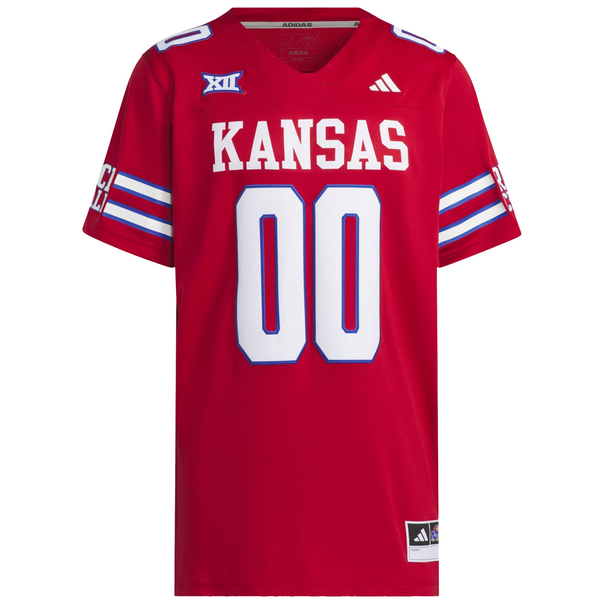 #00 Kansas Jayhawks Alternate Jersey - Red - back view
