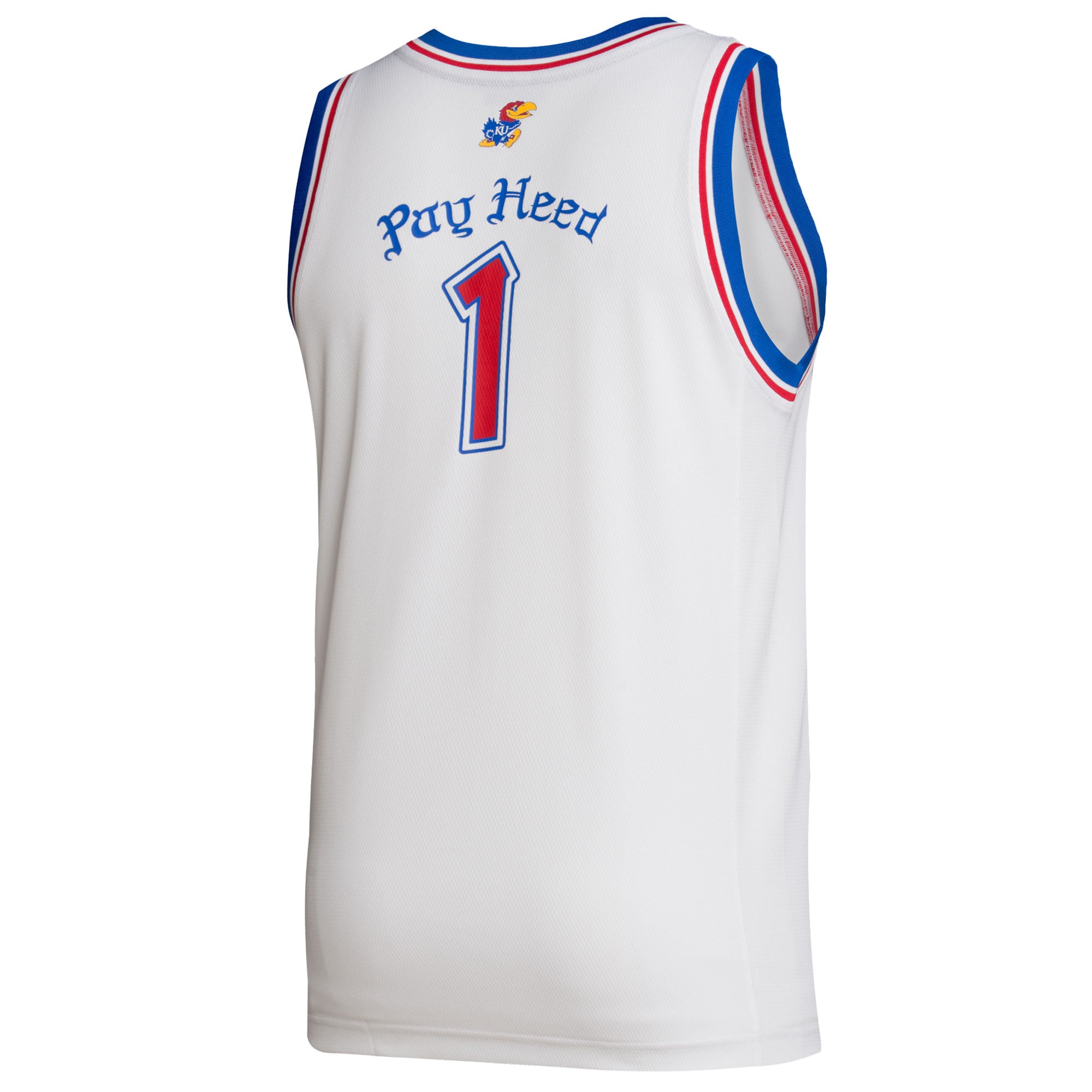 #1 Kansas Jayhawks Alternate Jersey White - back view