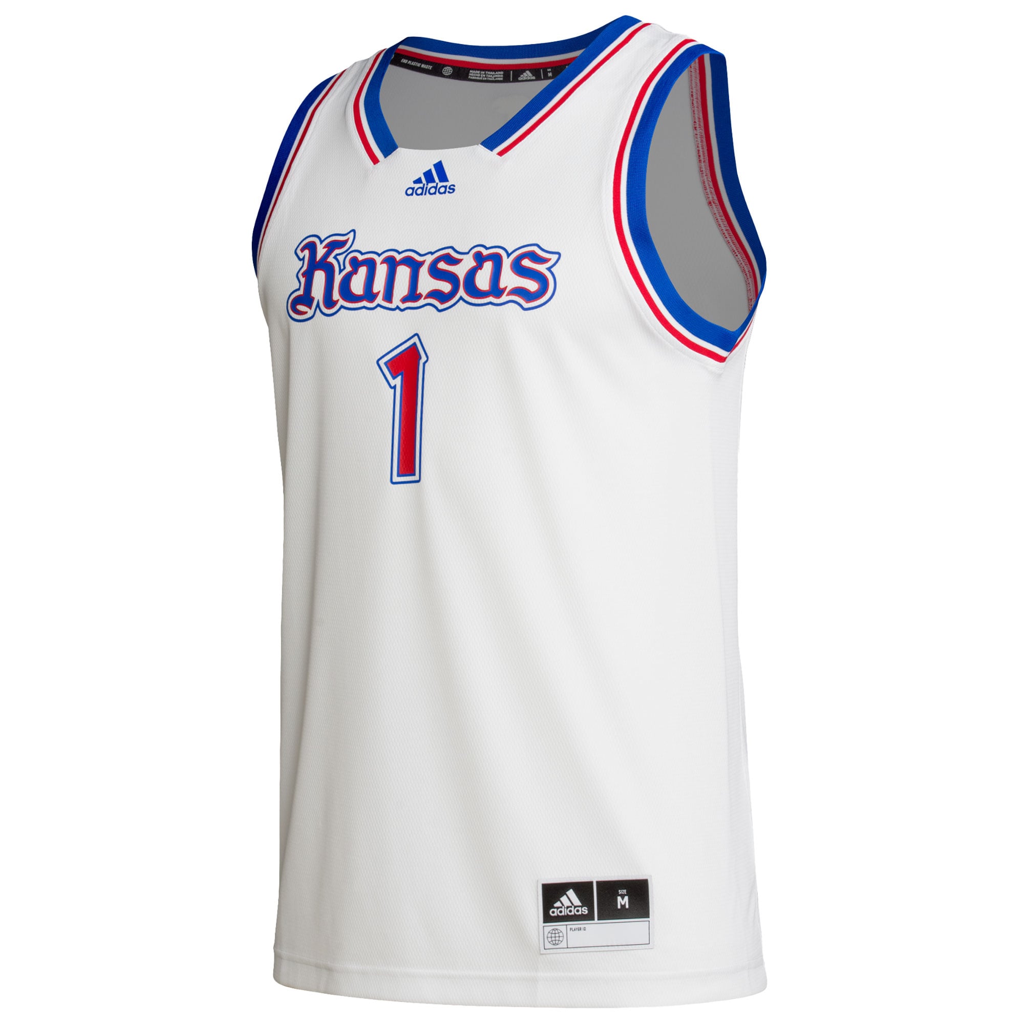 #1 Kansas Jayhawks Alternate Jersey White - front view