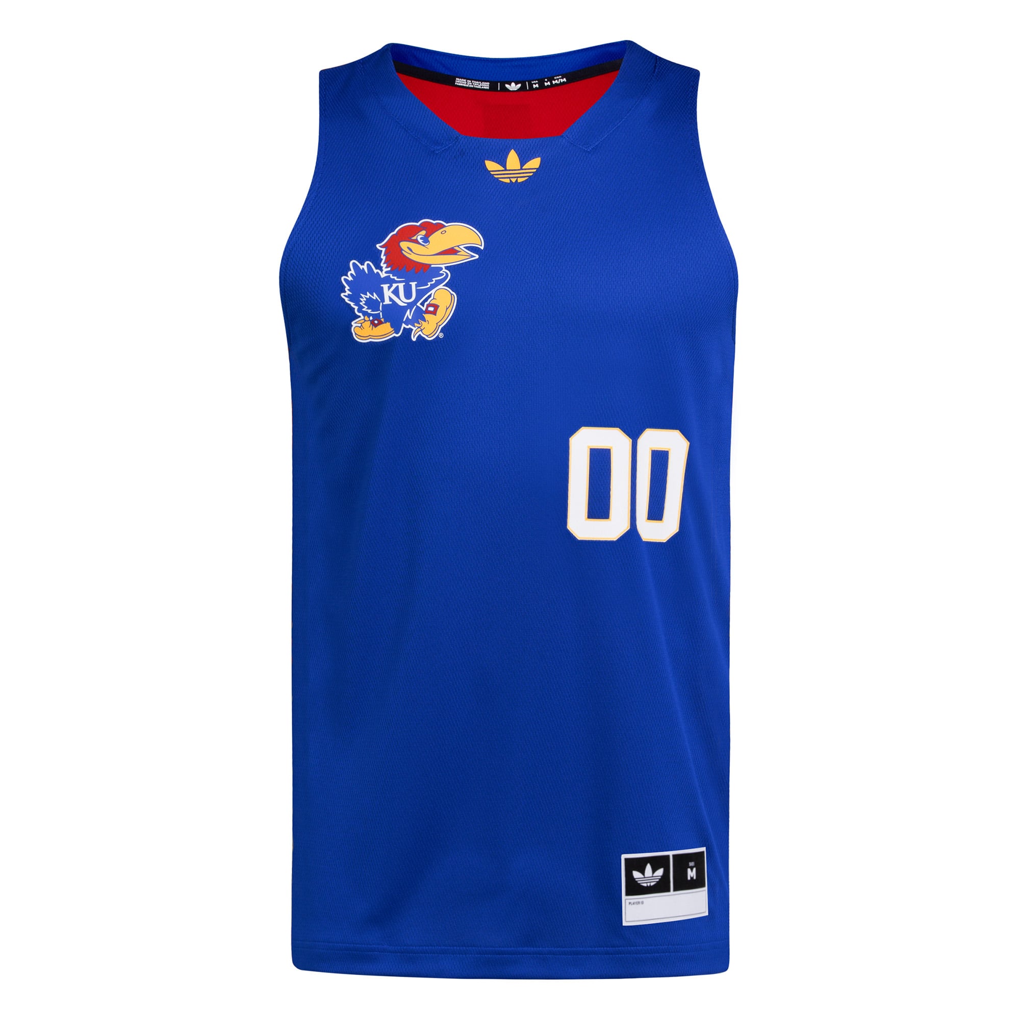 #00 Kansas Jayhawks Black History Month Basketball Jersey Royal/Red - front view