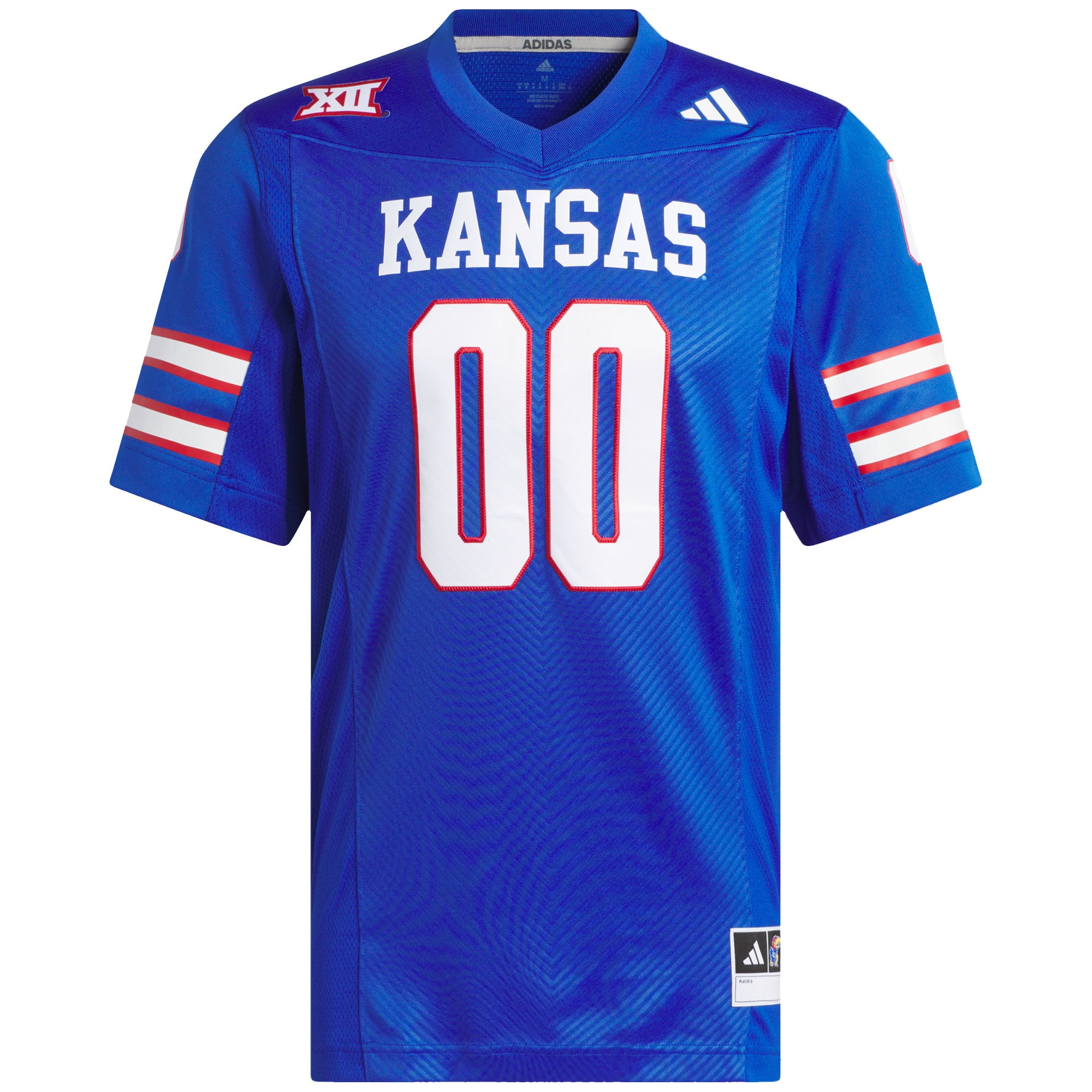 #00 Kansas Jayhawks Football Jersey Royal - front view