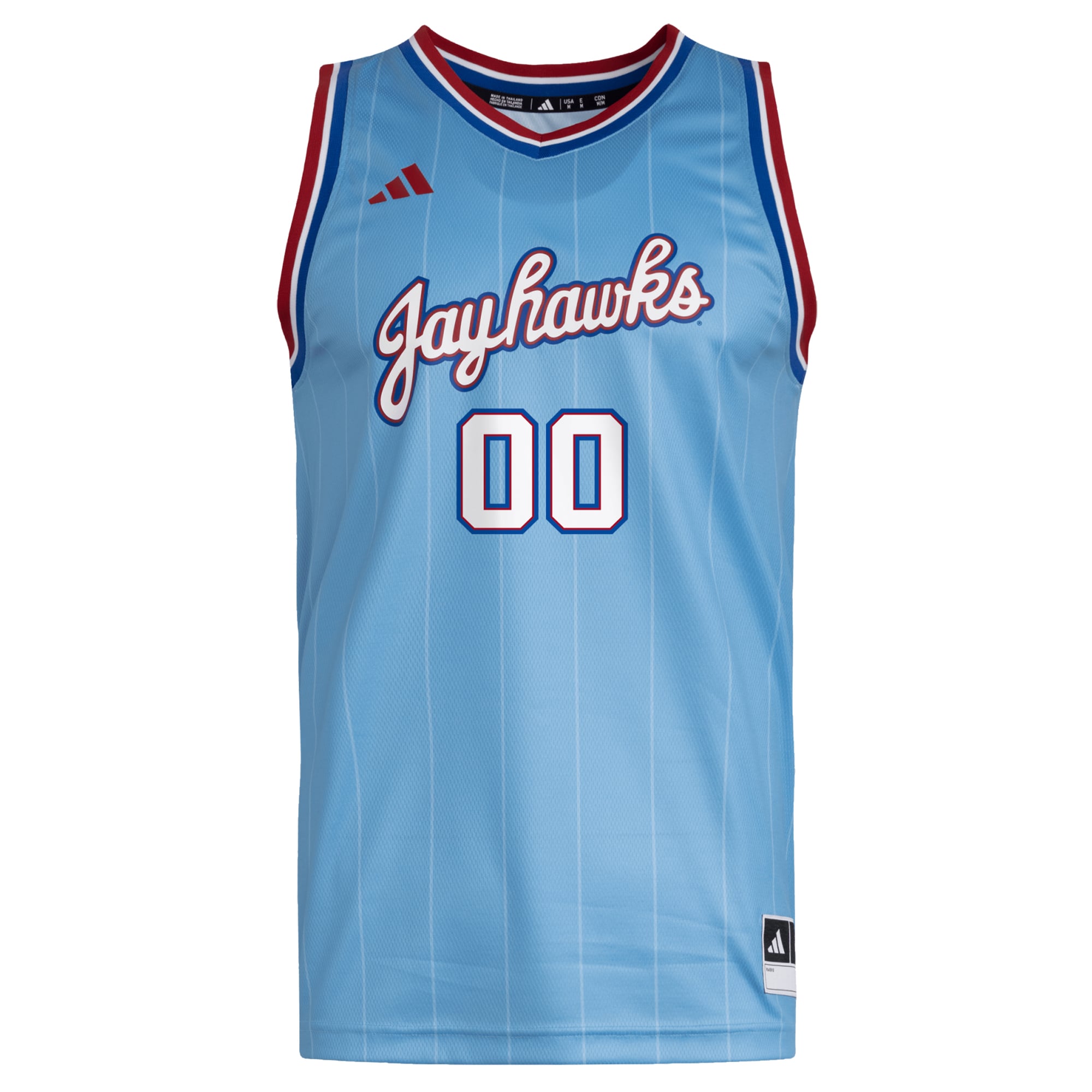#00 Kansas Jayhawks Jersey Light Blue - front view