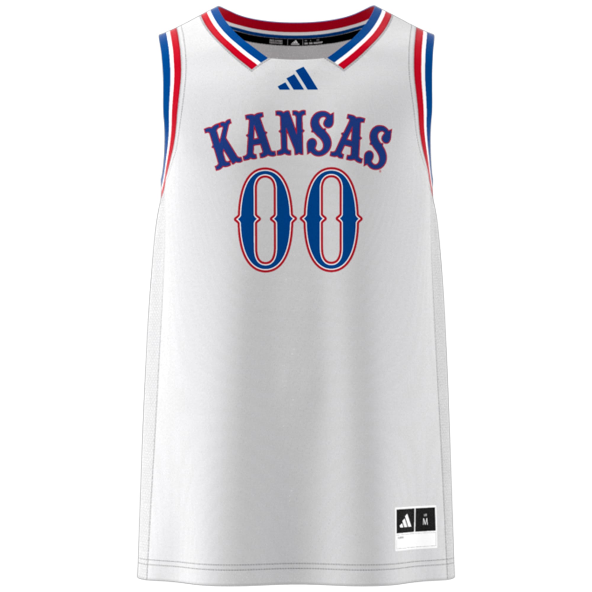 #00 Kansas Jayhawks Jersey White - front view