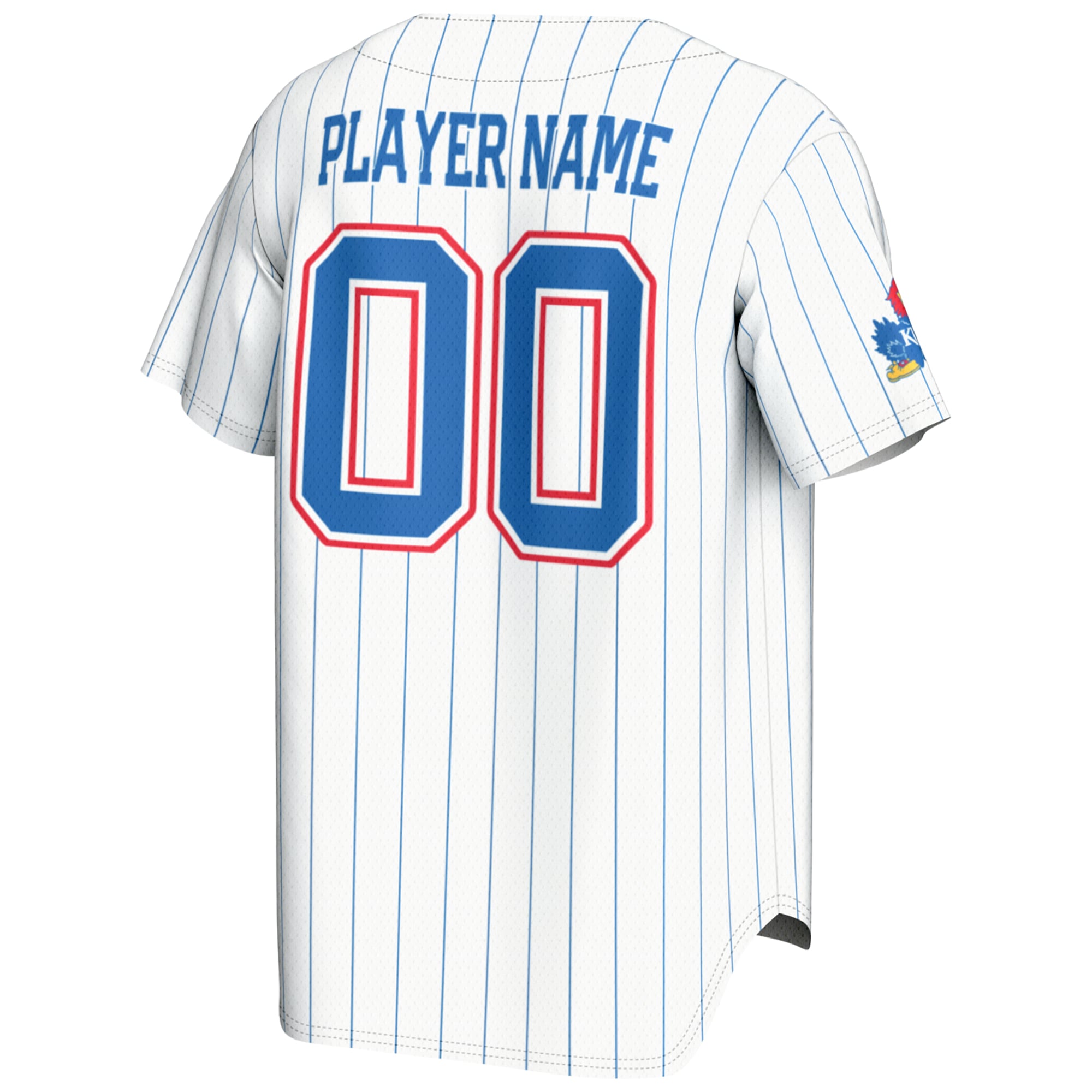 Kansas Jayhawks Lightweight Baseball Jersey White - back view