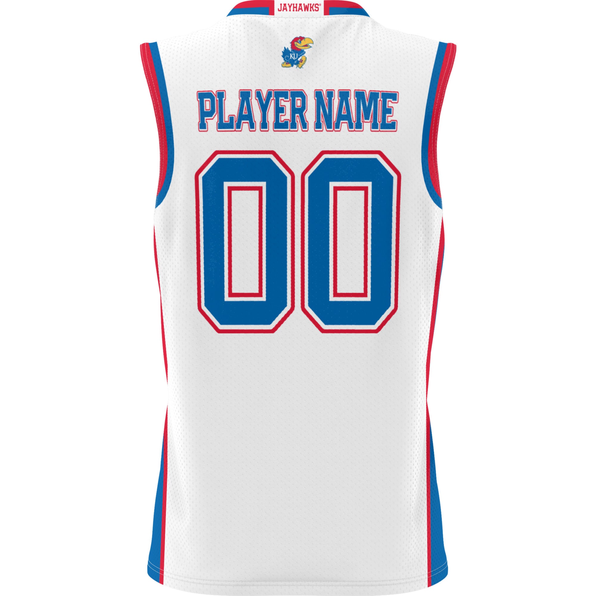 Kansas Jayhawks Youth Lightweight Men's Basketball Jersey White - back view