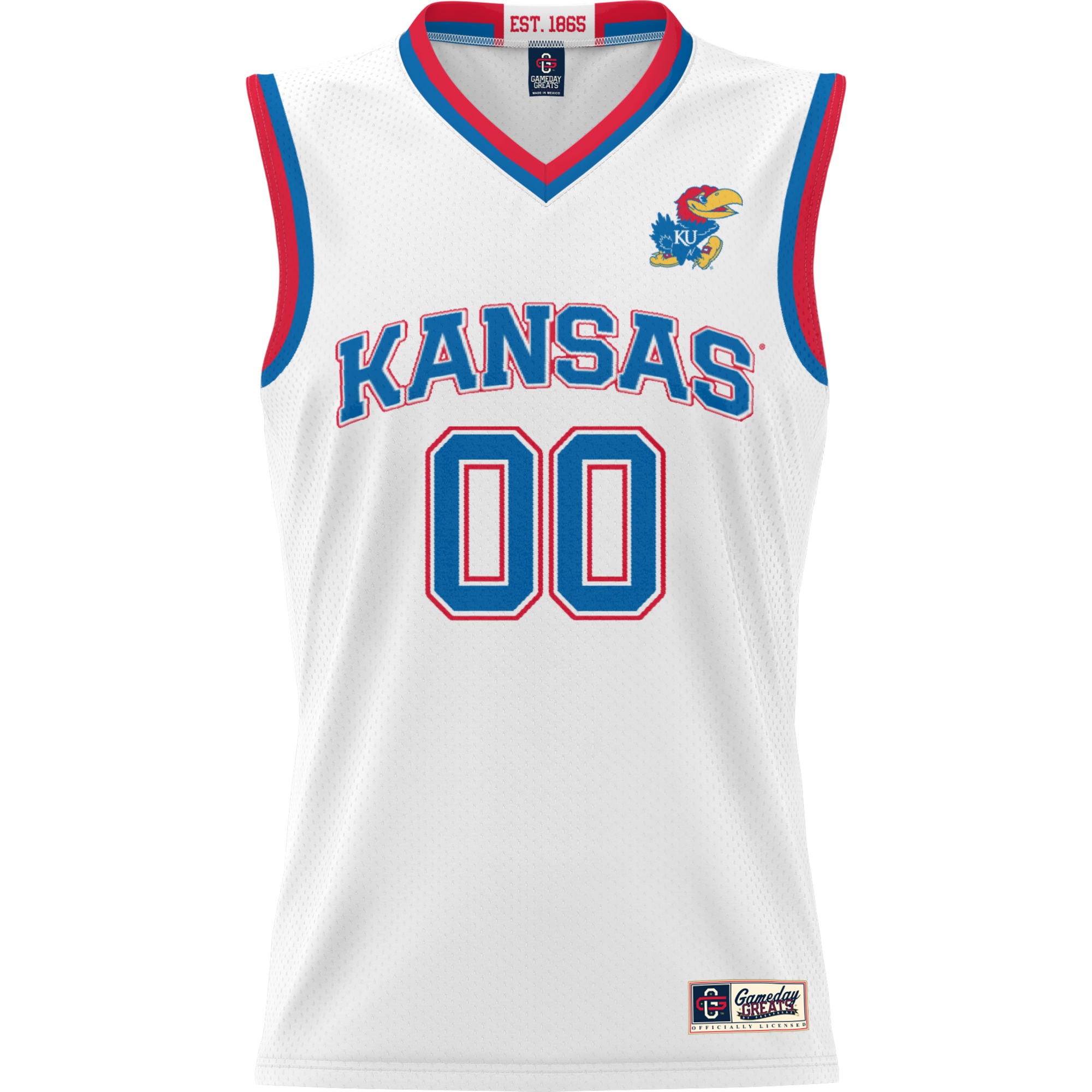 Kansas Jayhawks Youth Lightweight Women's Basketball Jersey White - front view