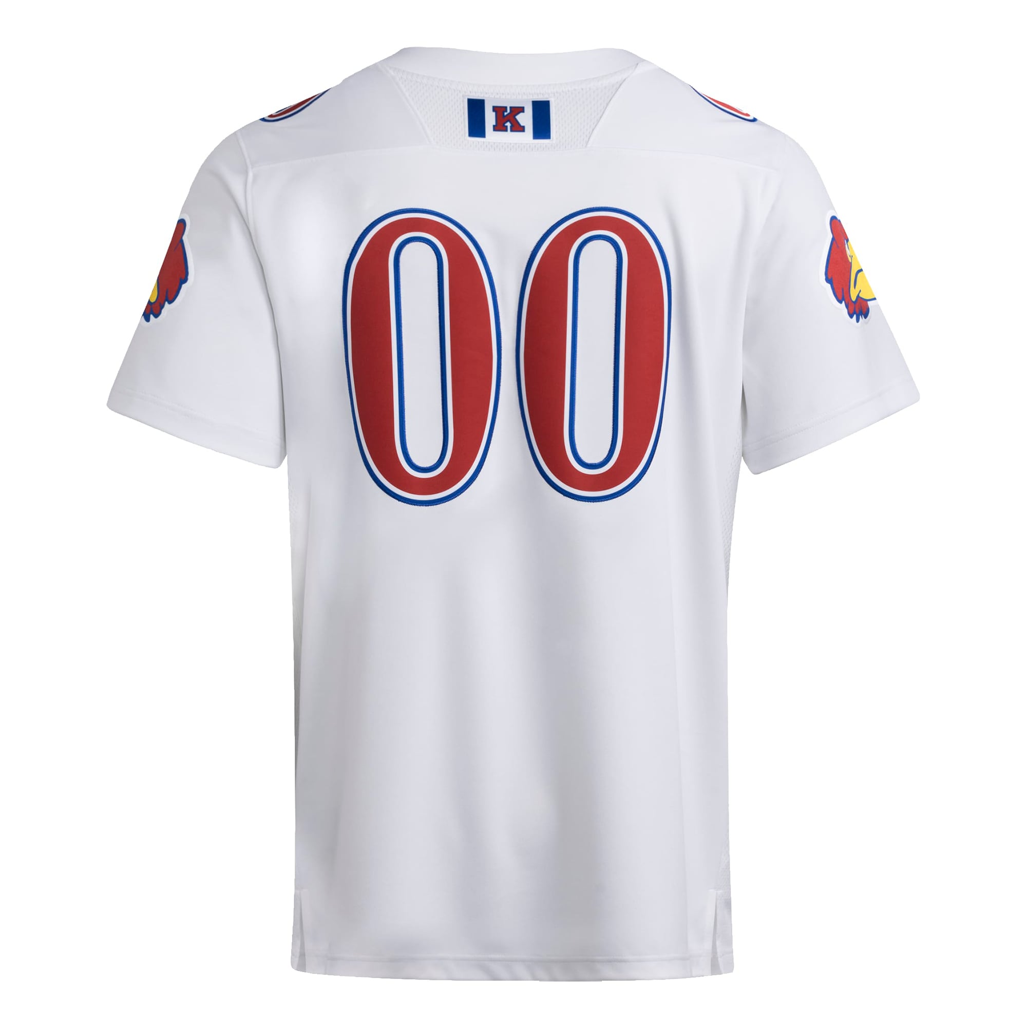 #00 Kansas Jayhawks Strategy Jersey White - back view
