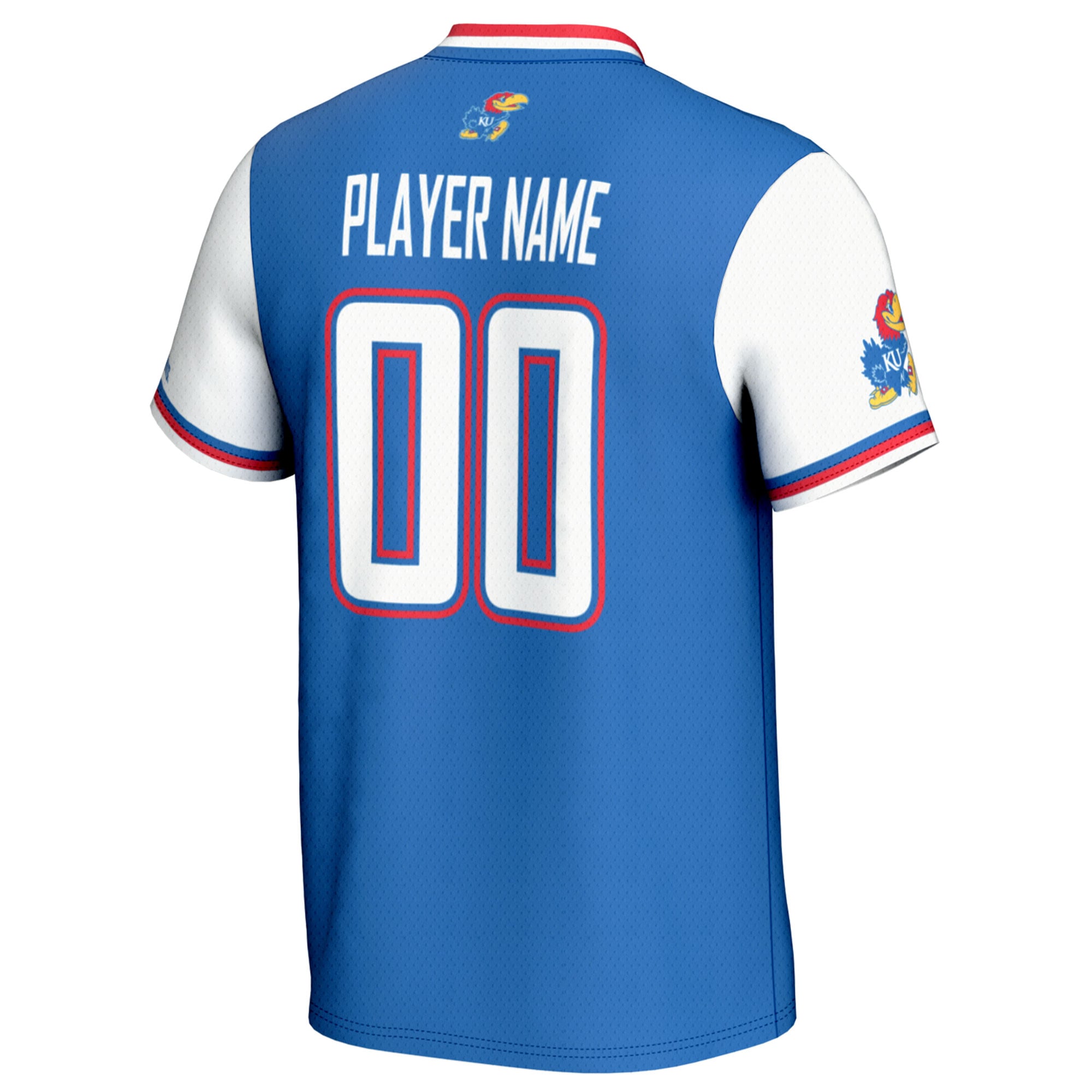 Kansas Jayhawks Unisex Lightweight Softball Jersey Royal - back view