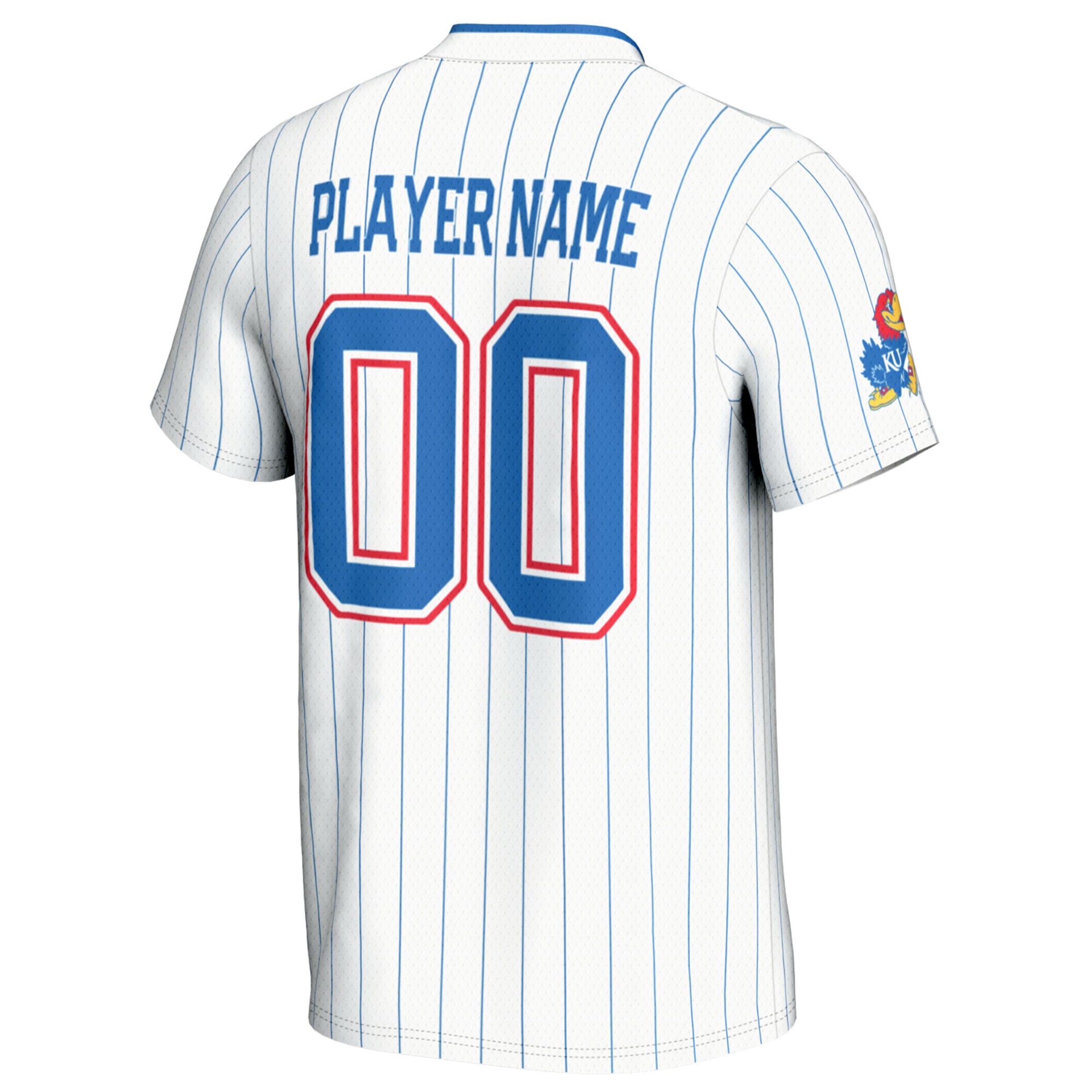 Kansas Jayhawks Unisex Lightweight Softball Jersey White - back view