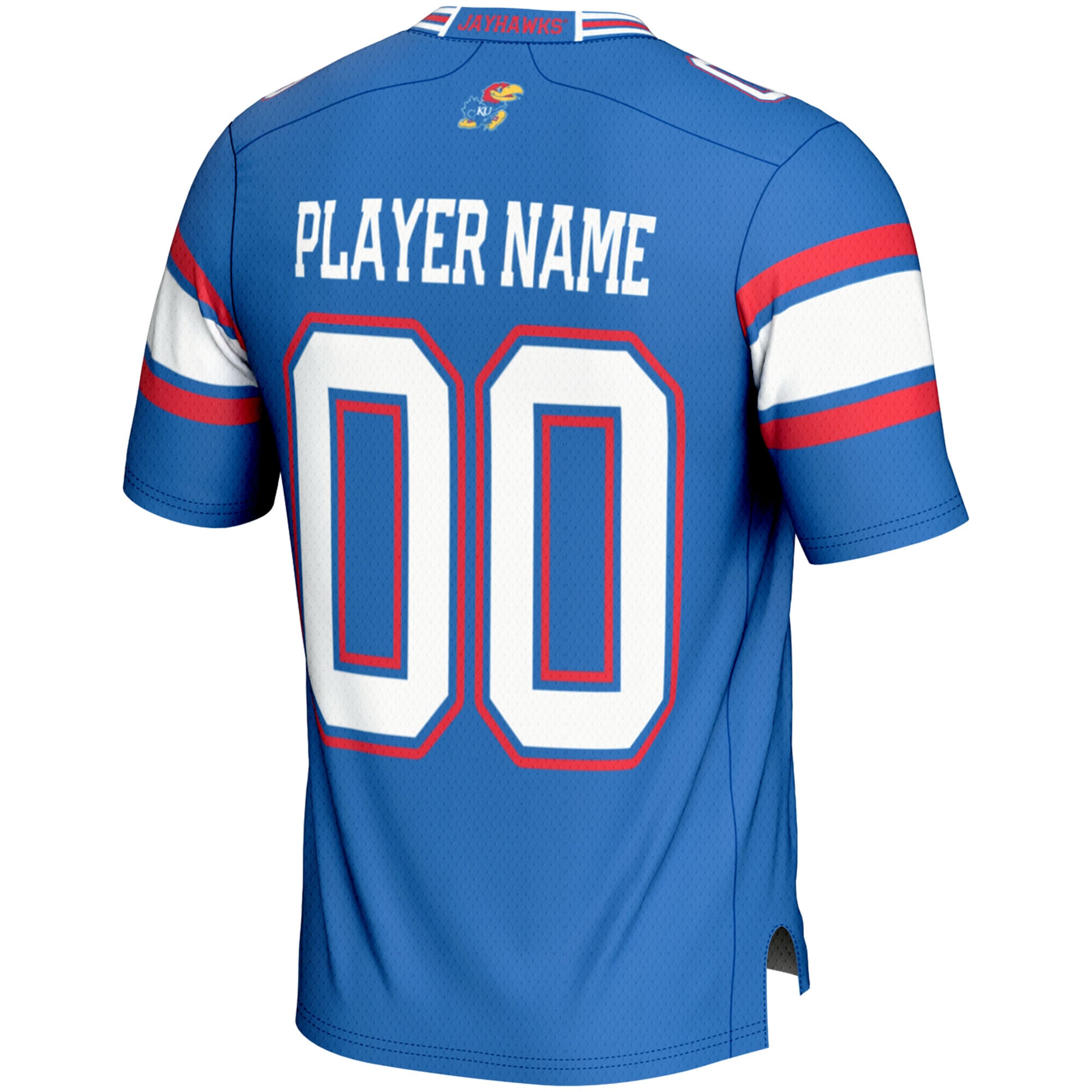 Kansas Jayhawks Youth Football Jersey Royal - back view