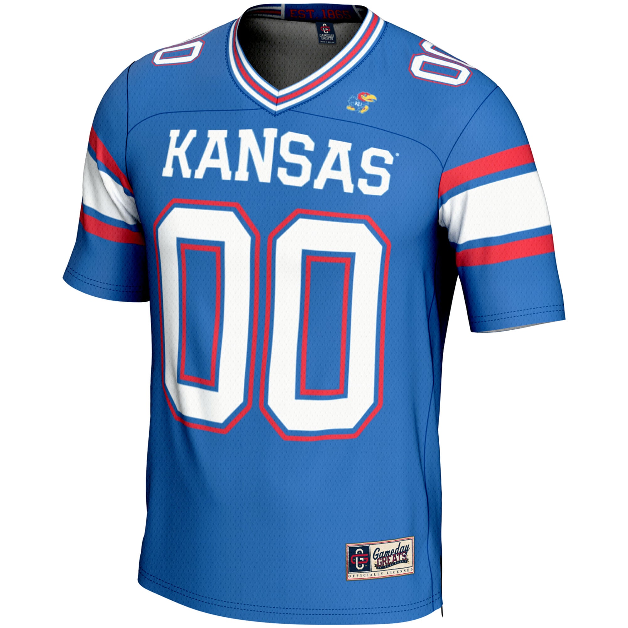 Kansas Jayhawks Youth Football Jersey Royal - front view