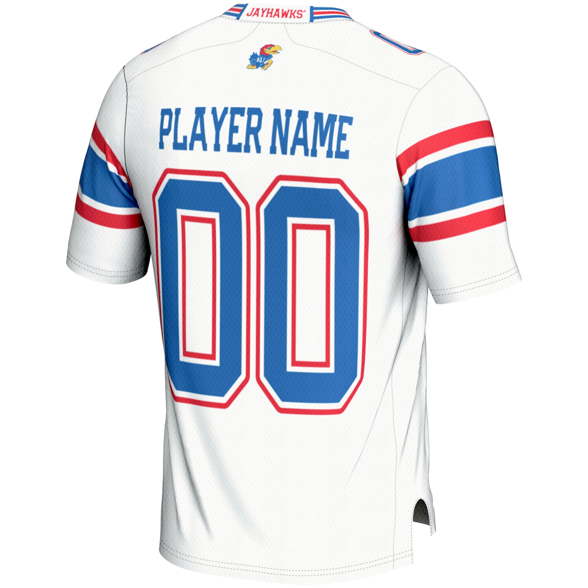 Kansas Jayhawks Youth Football Jersey White - back view