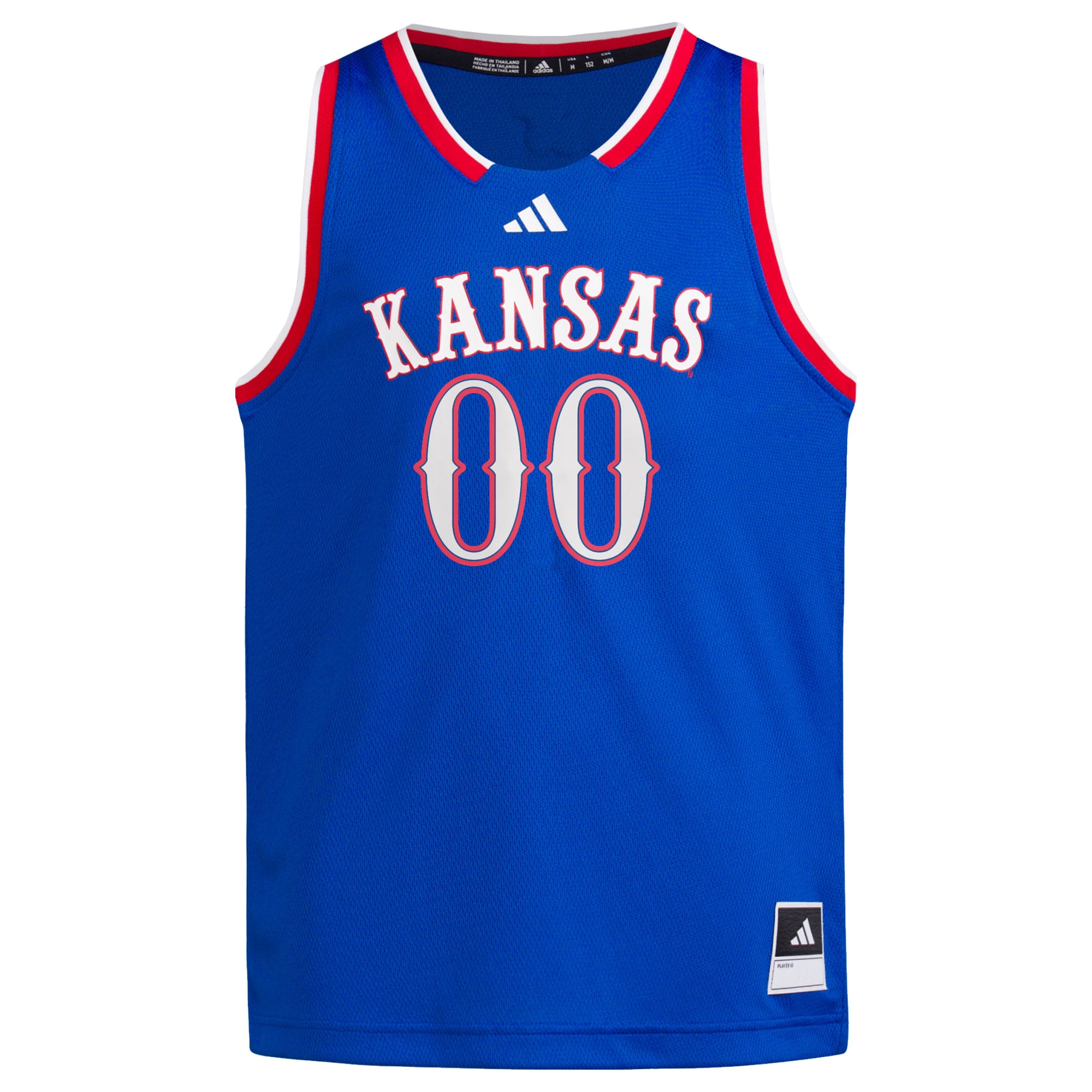 #00 Kansas Jayhawks Youth Jersey Royal - front view