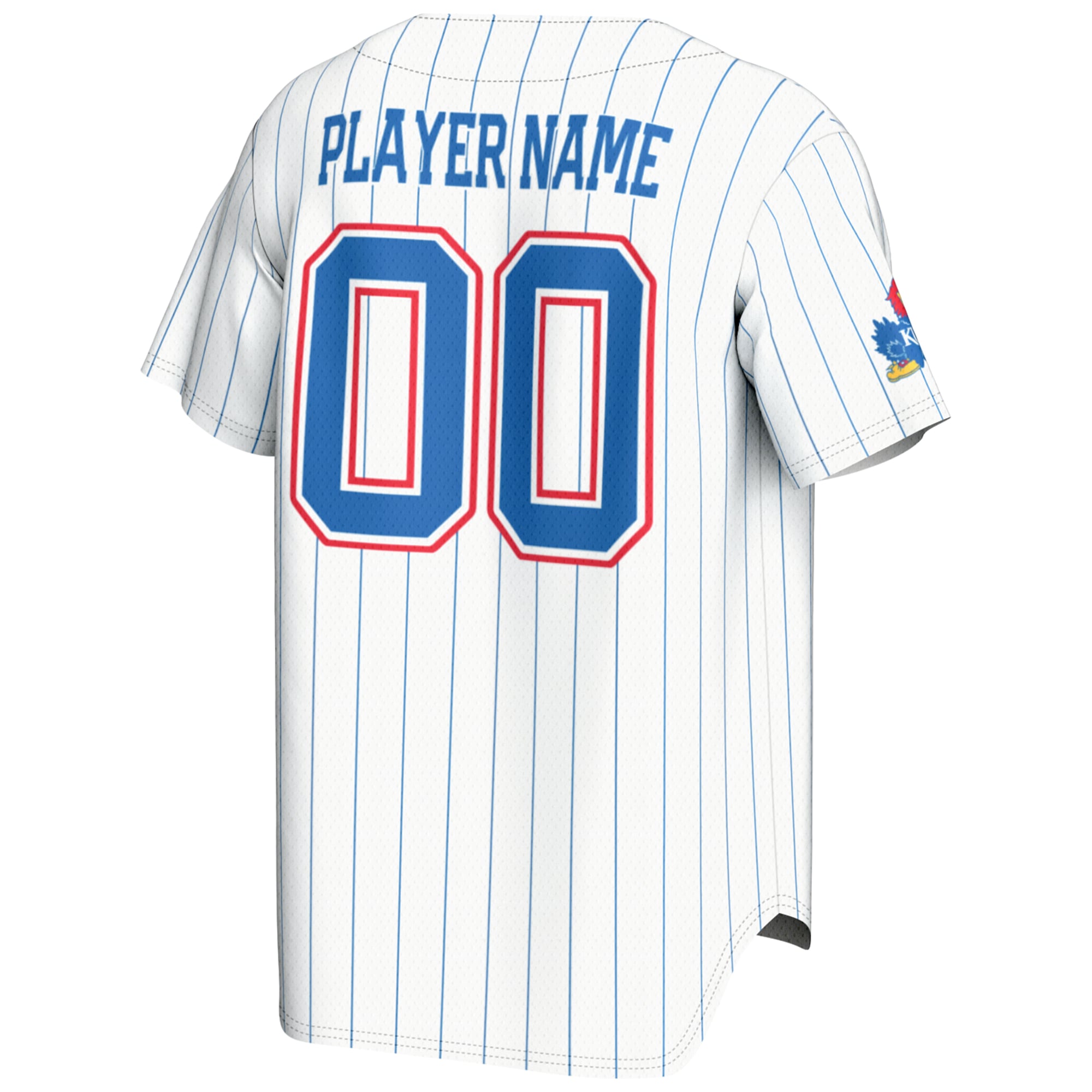Kansas Jayhawks Youth Lightweight Baseball Jersey White - back view