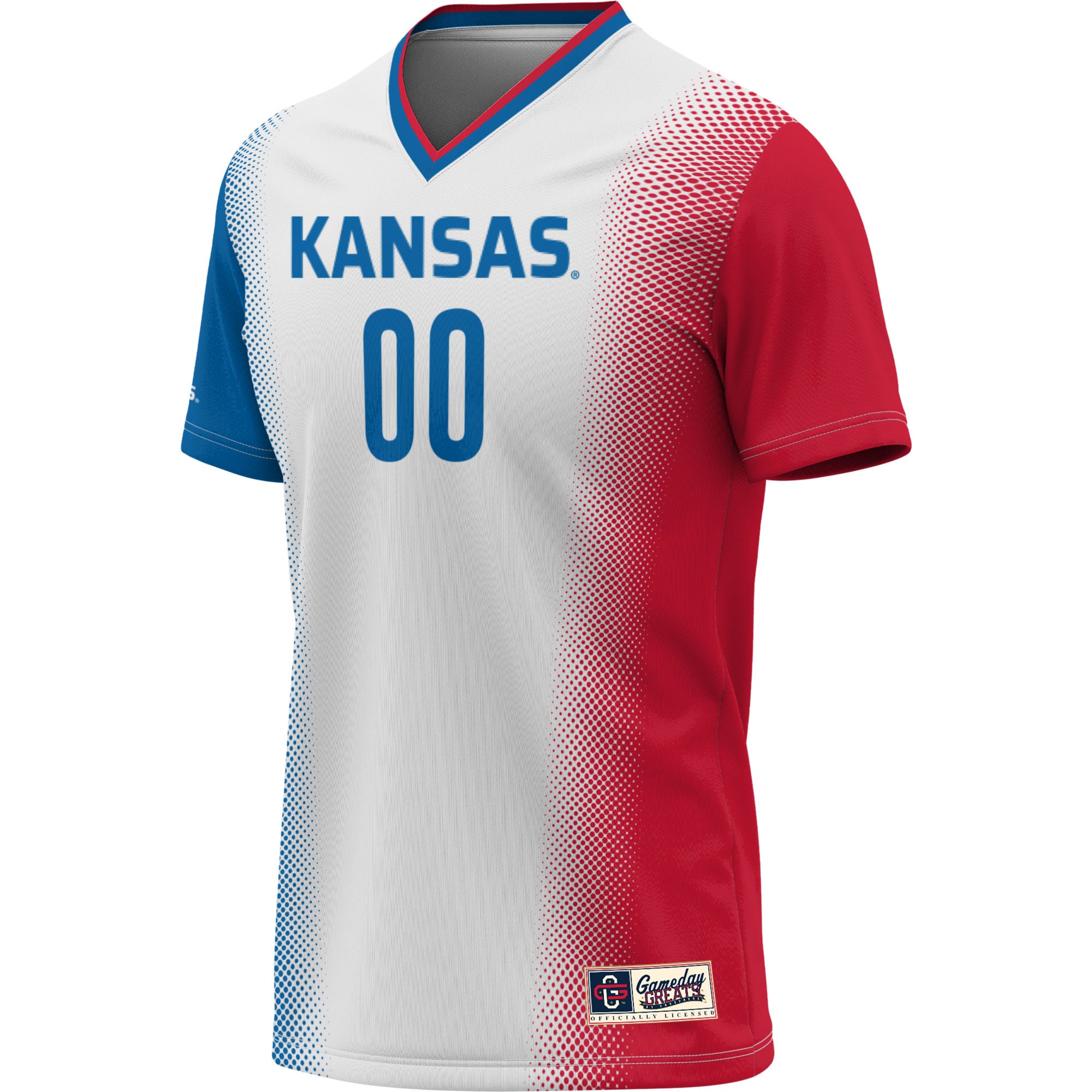 Kansas Jayhawks Youth Lightweight Women's Soccer Jersey White - front view
