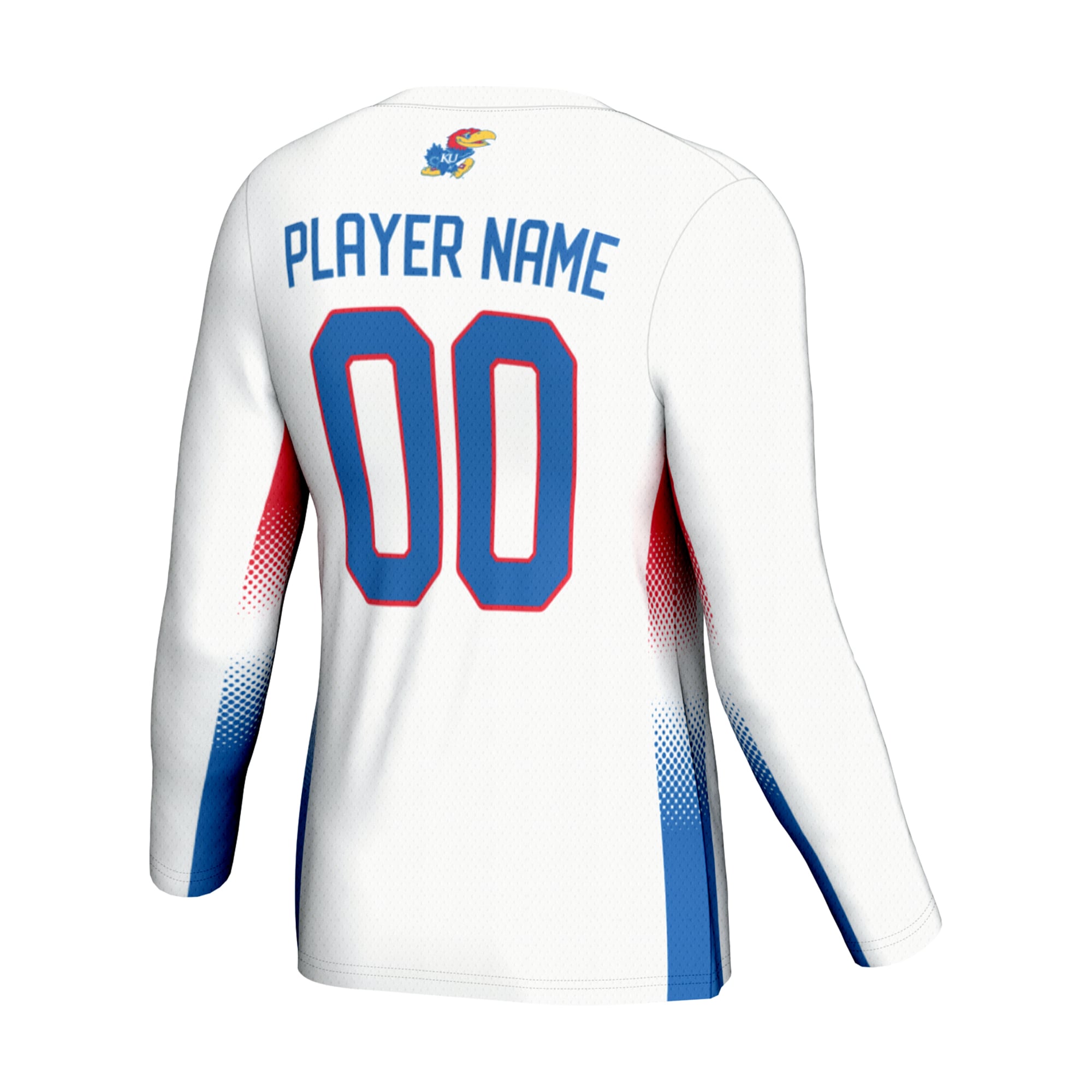 Kansas Jayhawks Youth Lightweight Women's Volleyball Jersey White - back view