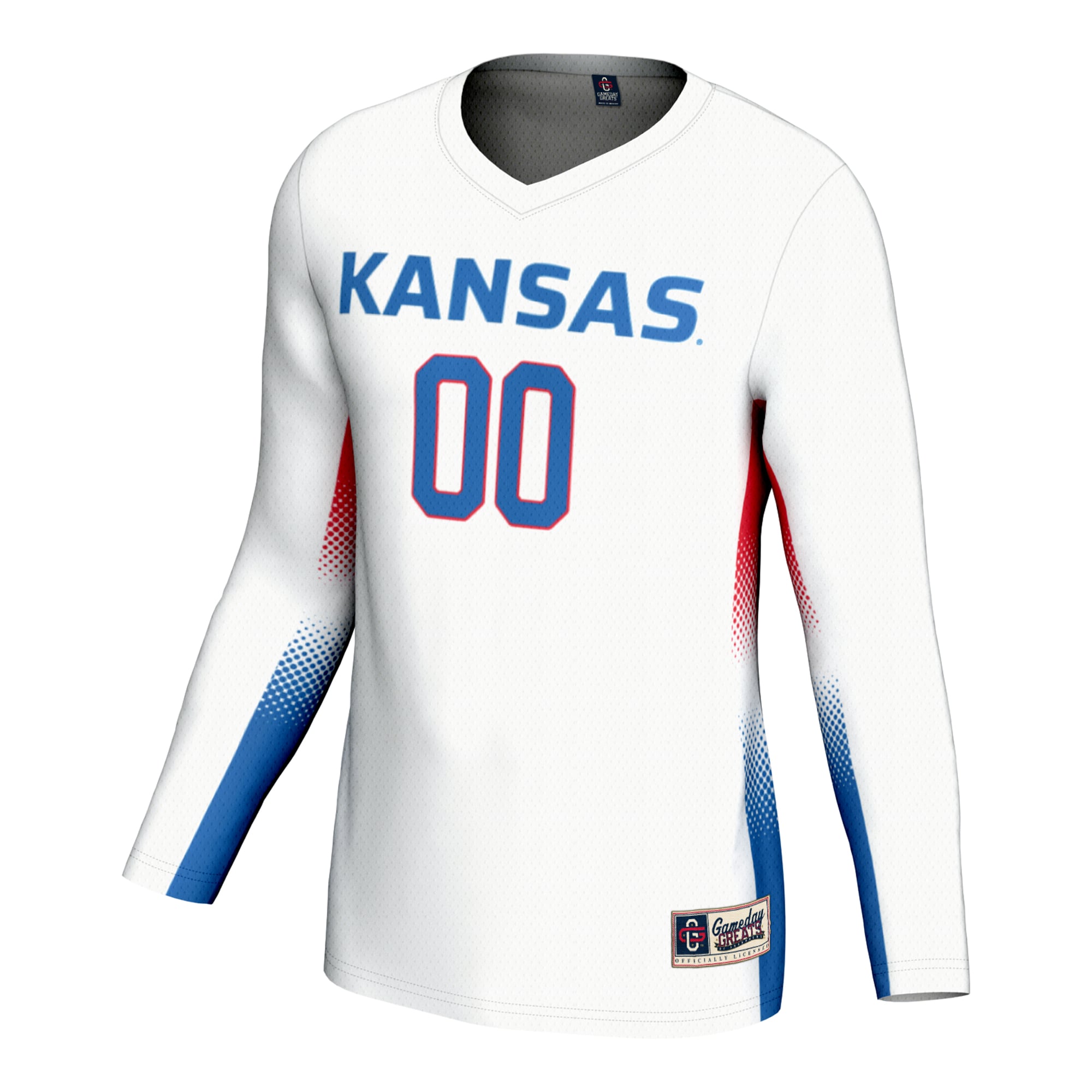 Kansas Jayhawks Youth Lightweight Women's Volleyball Jersey White - front view