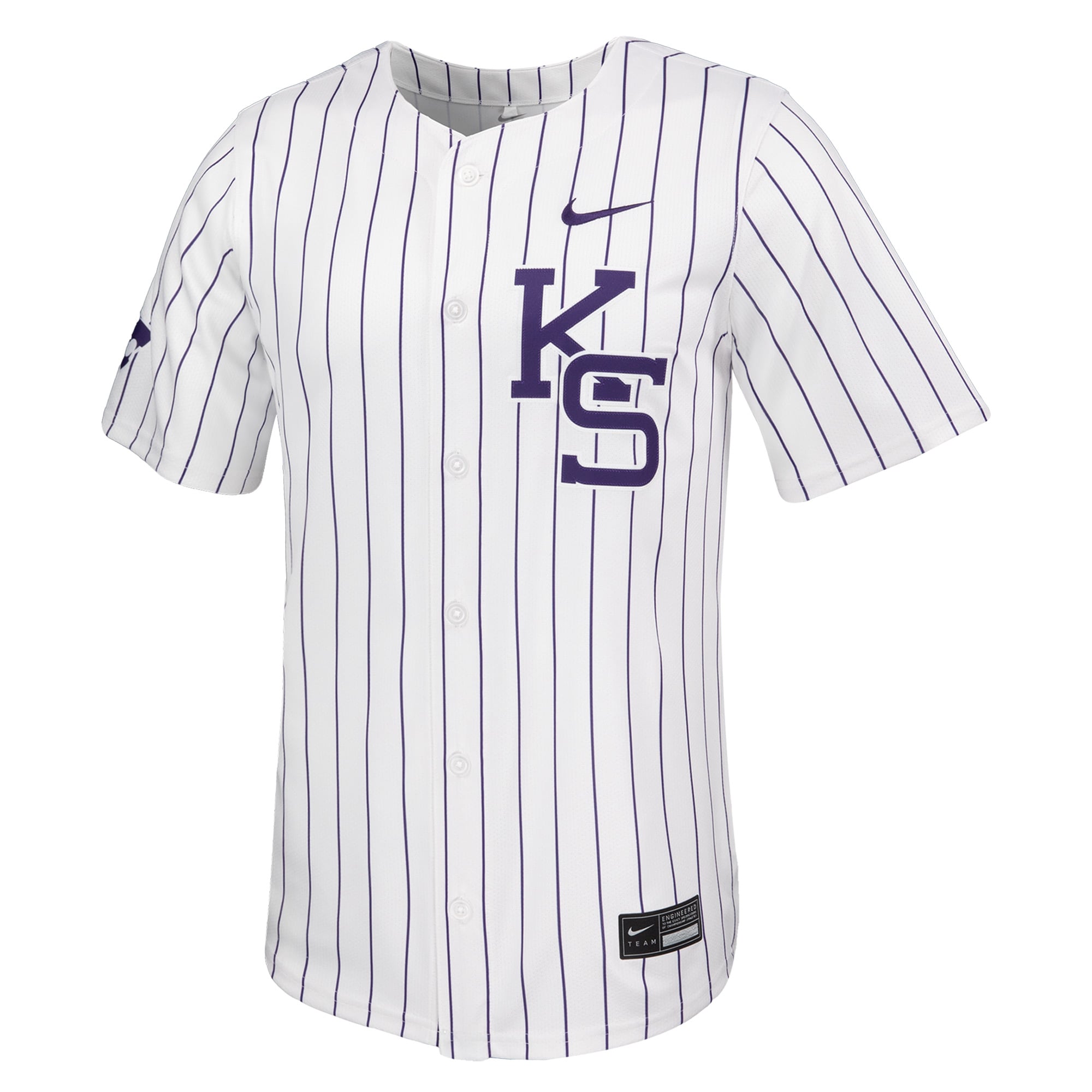 Kansas State Wildcats Baseball Jersey White - front view