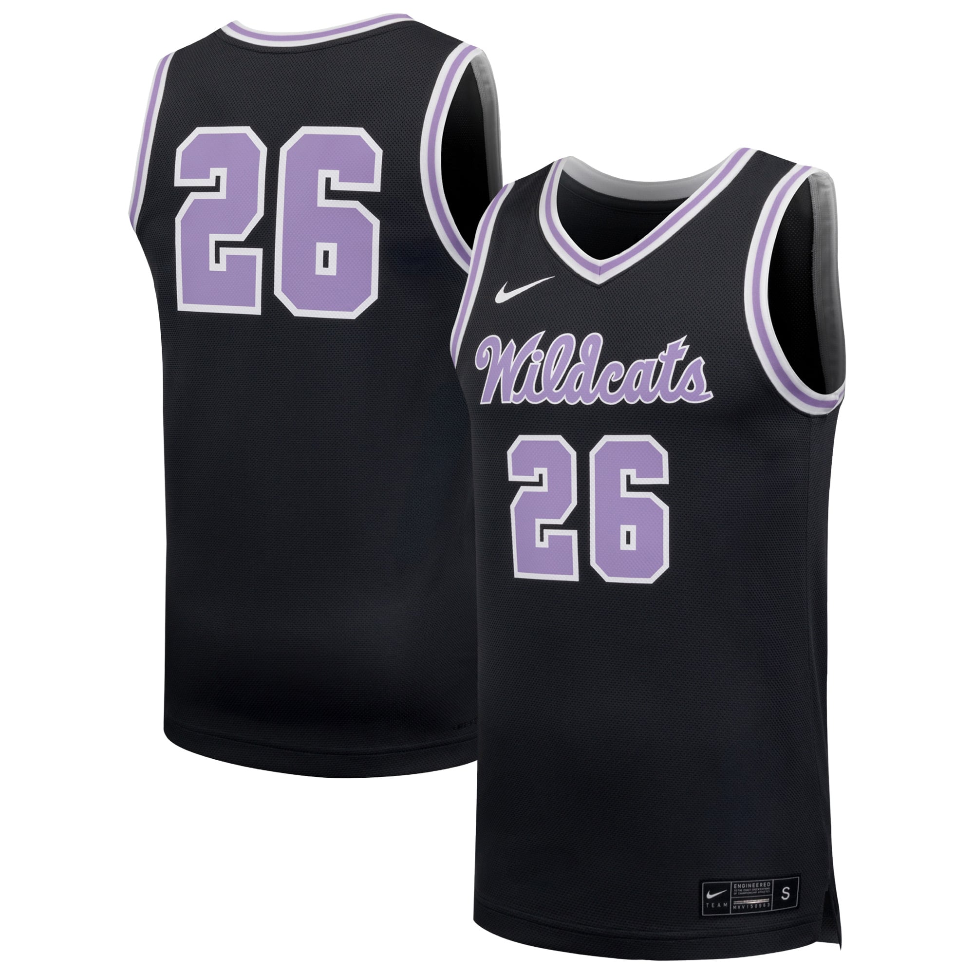 #26 Kansas State Wildcats Basketball Jersey Anthracite - front and back view