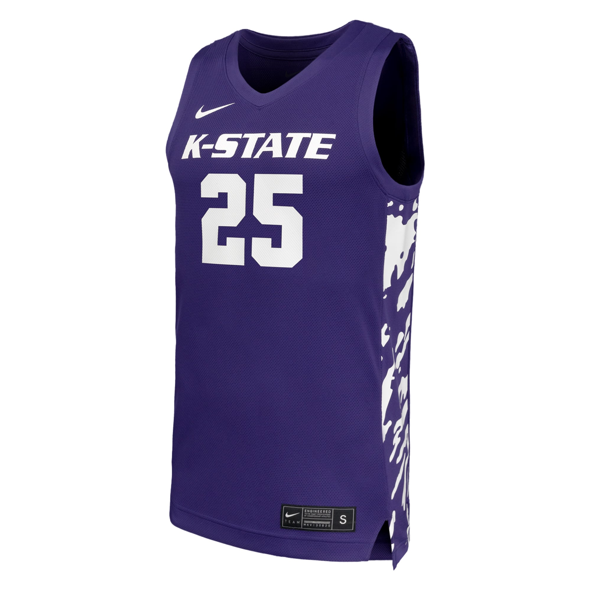 #25 Kansas State Wildcats Basketball Jersey Purple - front view