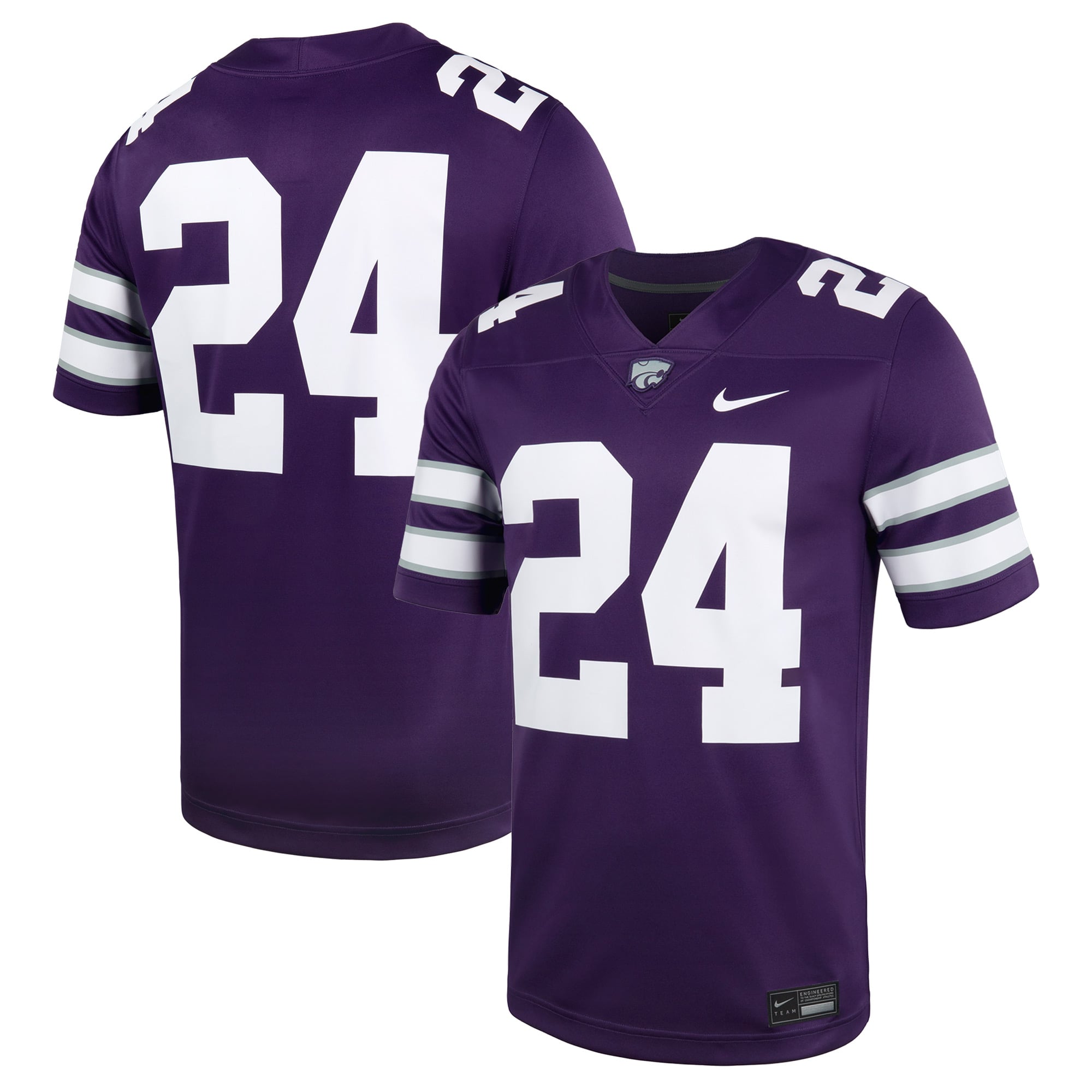 #24 Kansas State Wildcats Football Jersey - Purple - front and back view